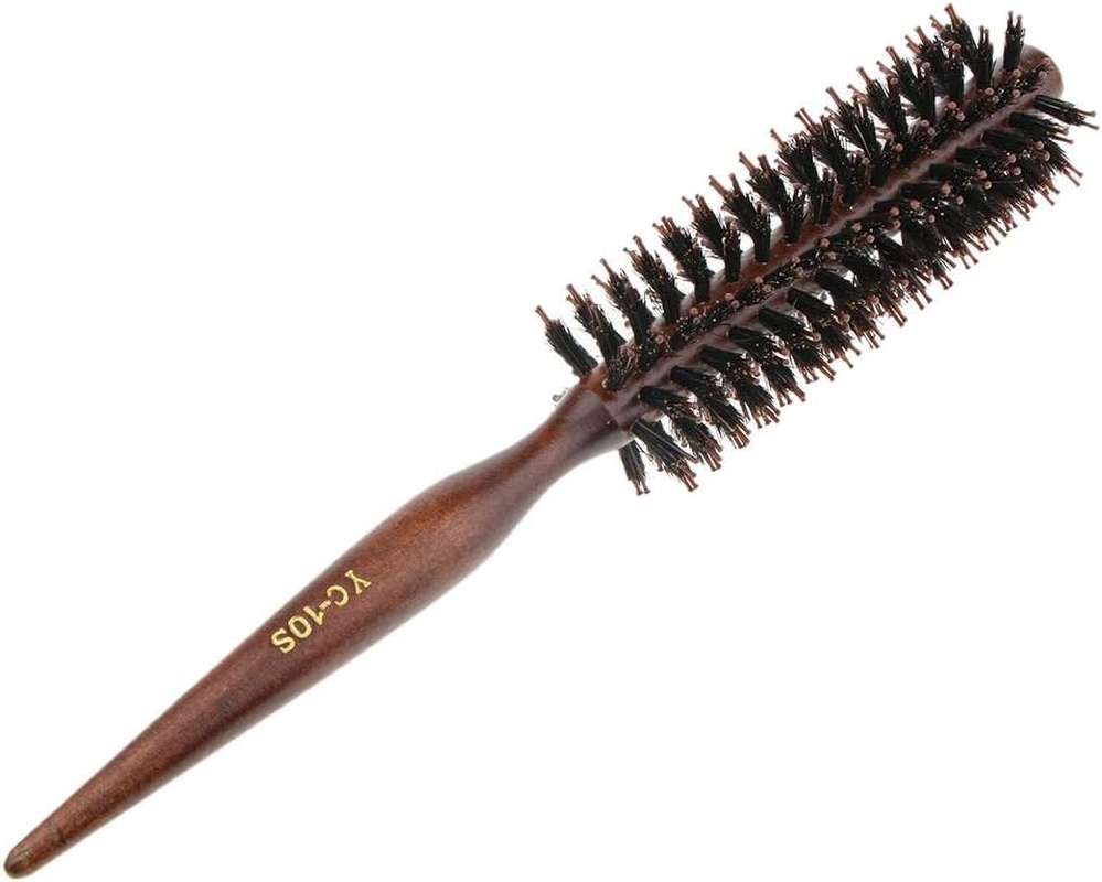 Blesiya Hair Brush round Hair Styling Anti-Static Curly Comb Natural Bristle Wood - 10 Row image number 4