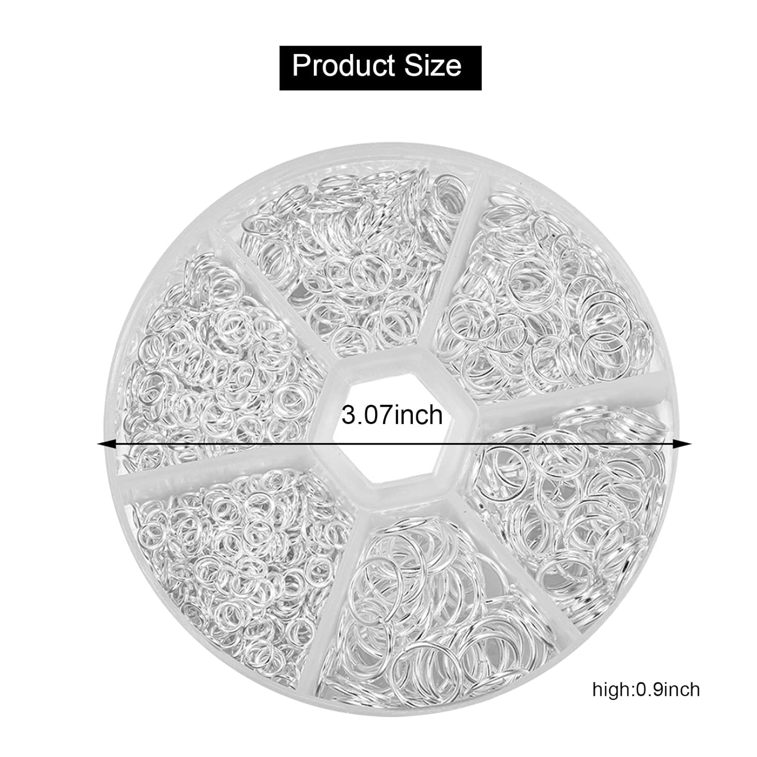 1000Pcs O Ring Connectors Metal Open Jump Rings Set Jump Rings for Jewelry Making Connectors (4Mm 5Mm 6Mm 7Mm 8Mm 10Mm)（Silver）