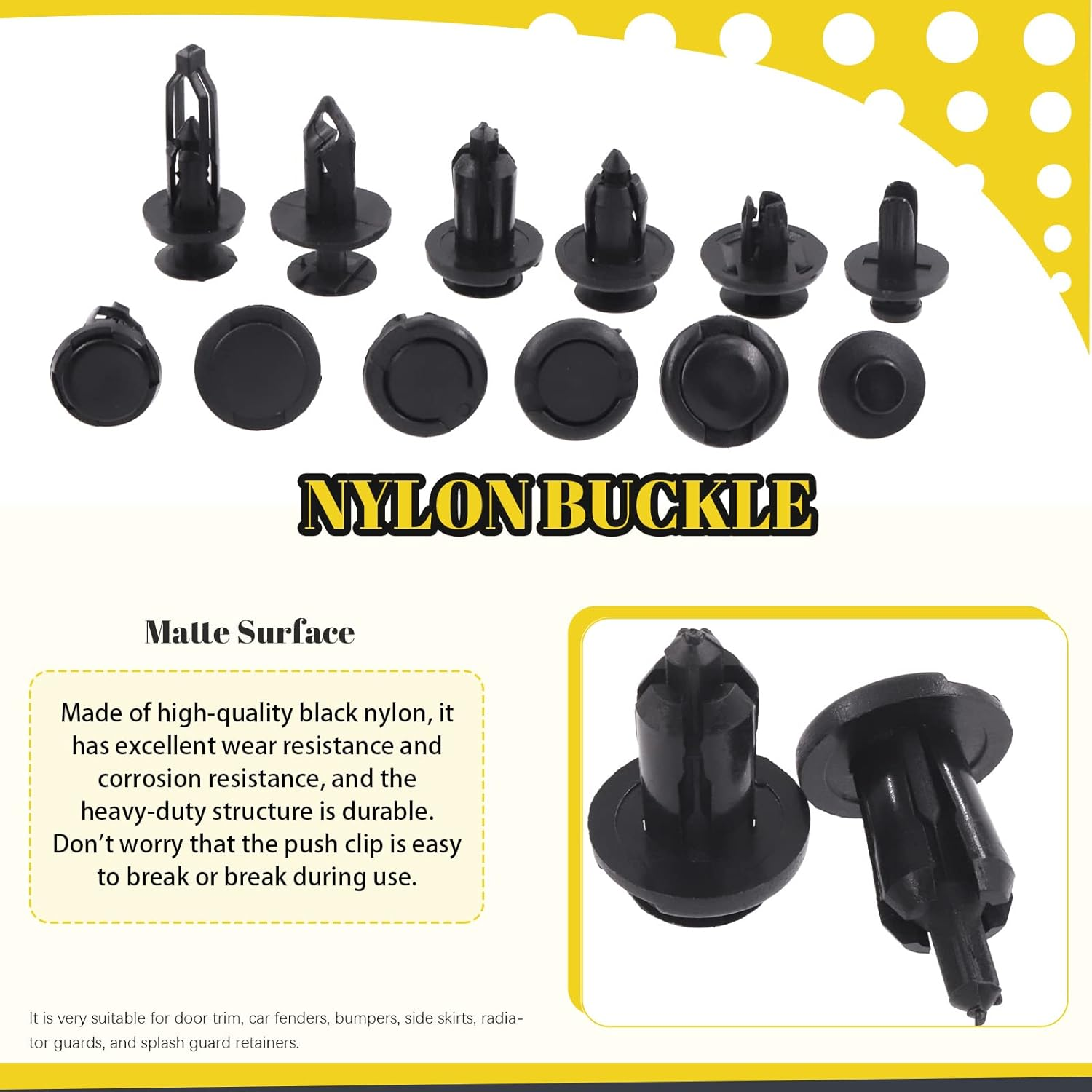 103 Pcs Push-Type Bumper Fasteners Rivet Clips Assortment Kit with 6 Size Door Trim Panel Clips, 30 and 80 Degree Angled Push Pin Pliers, Fastener Removal Tool for Car image number 2