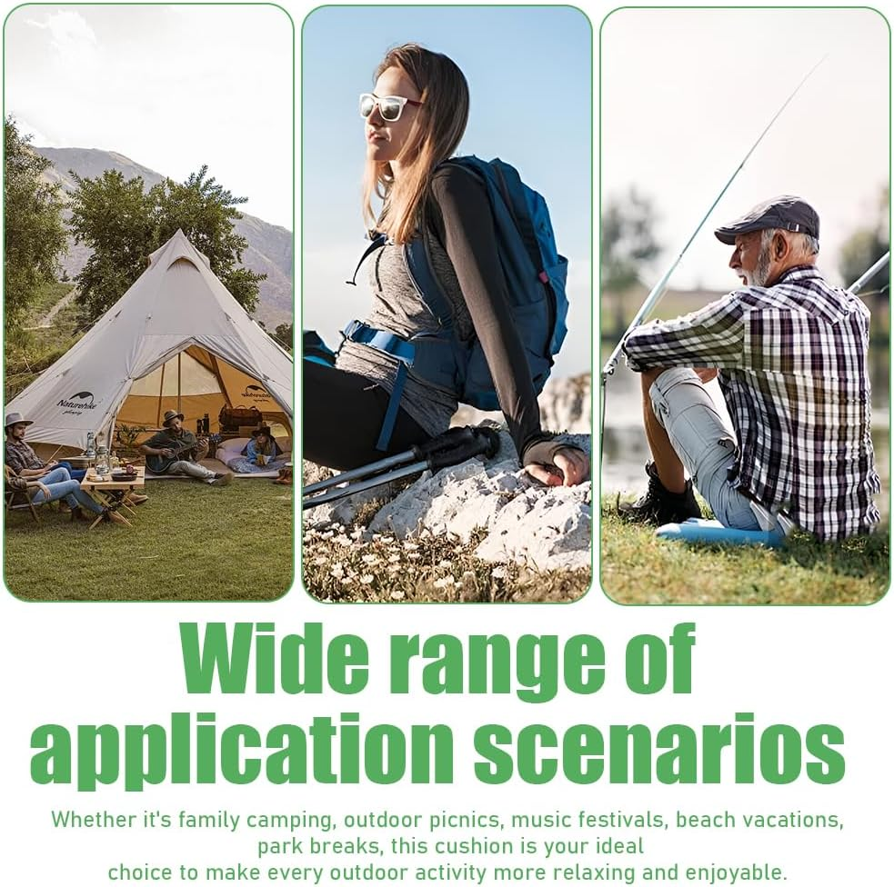 Foldable Travel Cushion, Outdoor Travel Pad, Ultra-Lightweight Portable Seat Mat, Comfortable for Camping & Stadium Events (Black 40X40X40Cm)