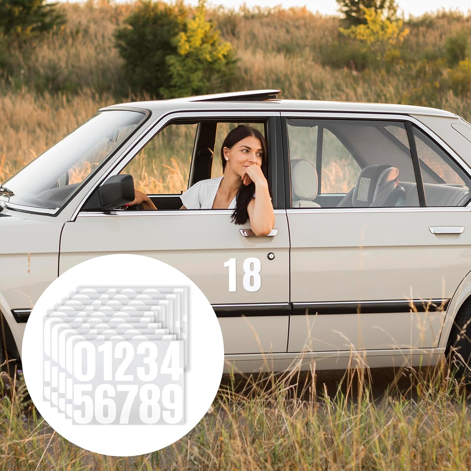 50 PCS White Door Numbers Stick On, 4 Inch Bin Numbers Stickers Self Adhesive, 0-9 Vinyl Number for Mailbox Door Garbage Bins Address Car image number 3