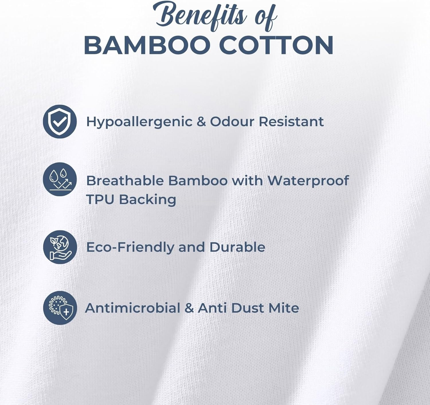 Dreamaker Bamboo Cotton Jersey Waterproof Mattress Protector, Natural Anti-Microbial & Hypoallergenic, Fully Fitted Deep Skirt, Moisture Control Rustle Free TPU Protection - Single Bed image number 2