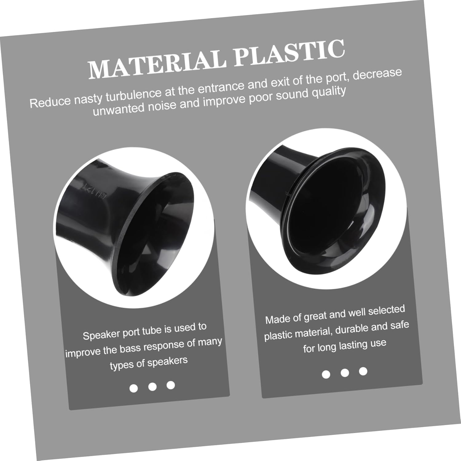 CHICAMPERA 8Pcs Speaker Accessories Plastic Subwoofer Port Tube Woofer Box Port Tube Replacement for Speaker Spikes Pads image number 2