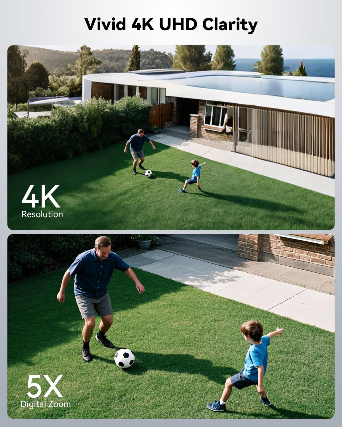 COCOCAM 4K 8MP Solar Security Camera Outdoor Wireless Wifi, with 6W Solar Panel,4K Color Night Vision,Ai Recognition,Pir Human Detection,355&deg; P 90&deg;T,Two-Way Audio,2.4Ghz Wifi,Cloud,Ip66 image number 2