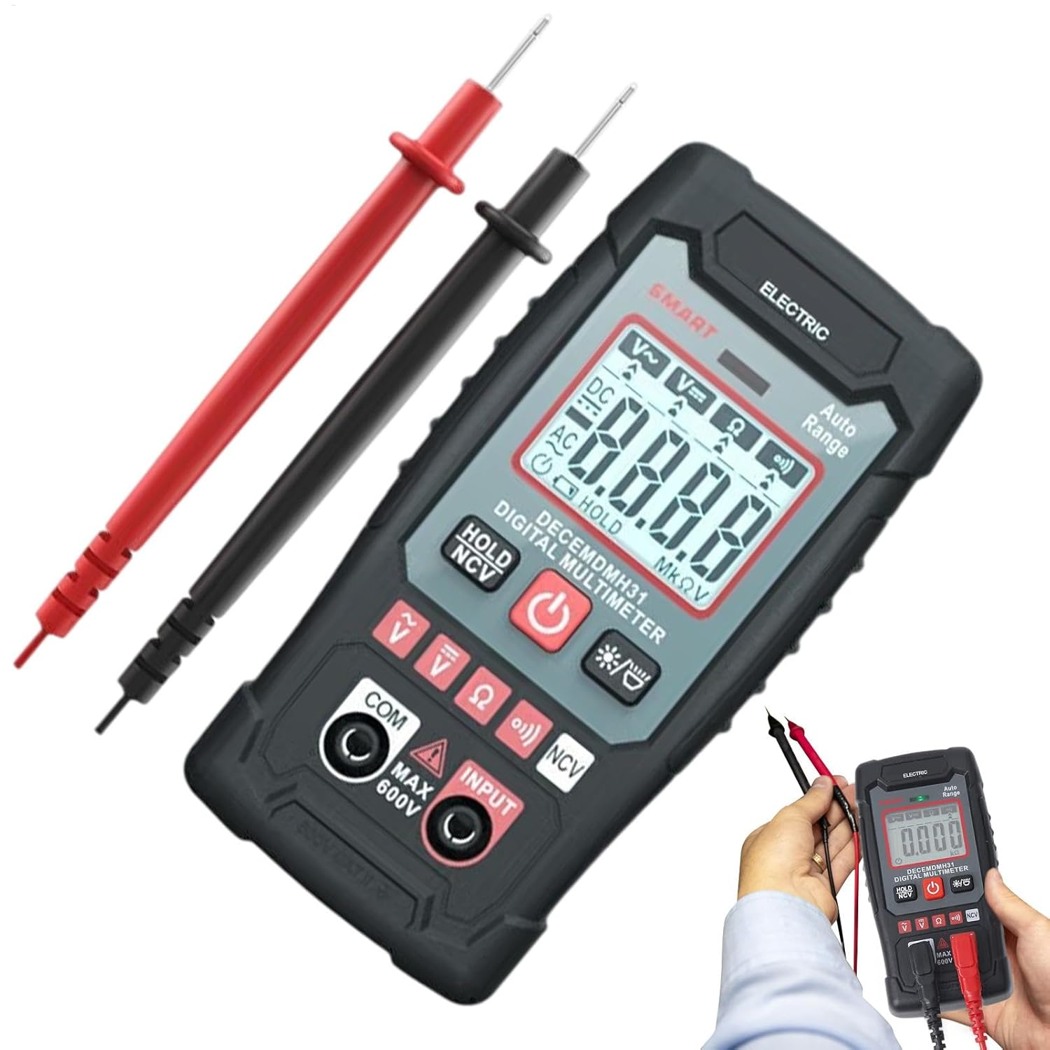 Digital Multimeter, High-Precision Intelligent Tester for Accurate Readings, DC AC Voltmeter with Ohm Amp Measurement, Continuity Test Tool for Household and Automotive Use image number 2