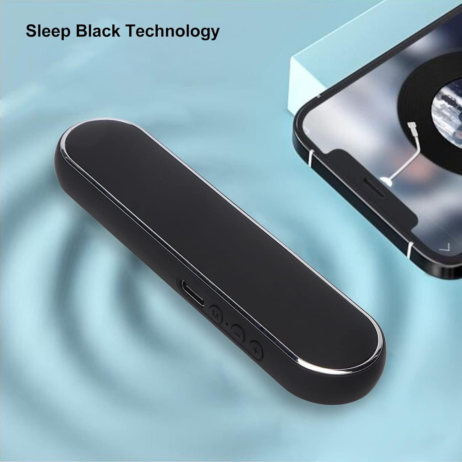 Bone Conduction Bluetoth Pillow Speaker, Portable under Pillow Speakers Volume Control Timer Function Bluetooth Wireless Sleep Aid Sound for Sleep Aid (Blue) image number 1
