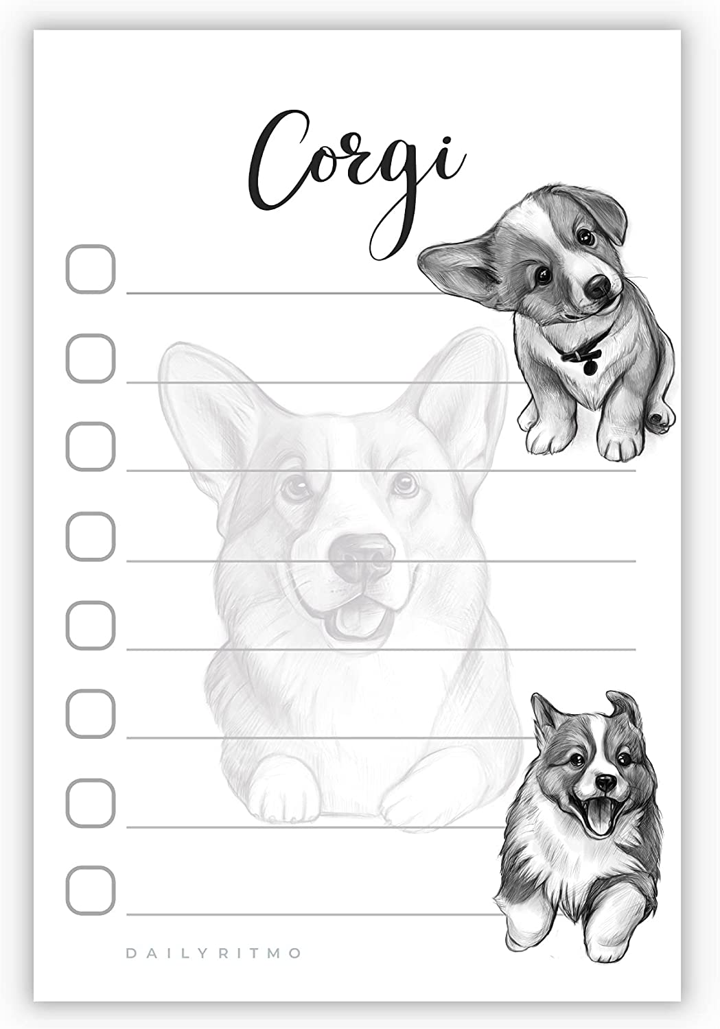 Welsh Corgi Puppies Sticky to Do List Notepad - Dog Sticky Notes Stationary School Supplies for Corgi Mom | Corgi Gifts for Corgi Lovers | 4" X 6" 50 Pages image number 6