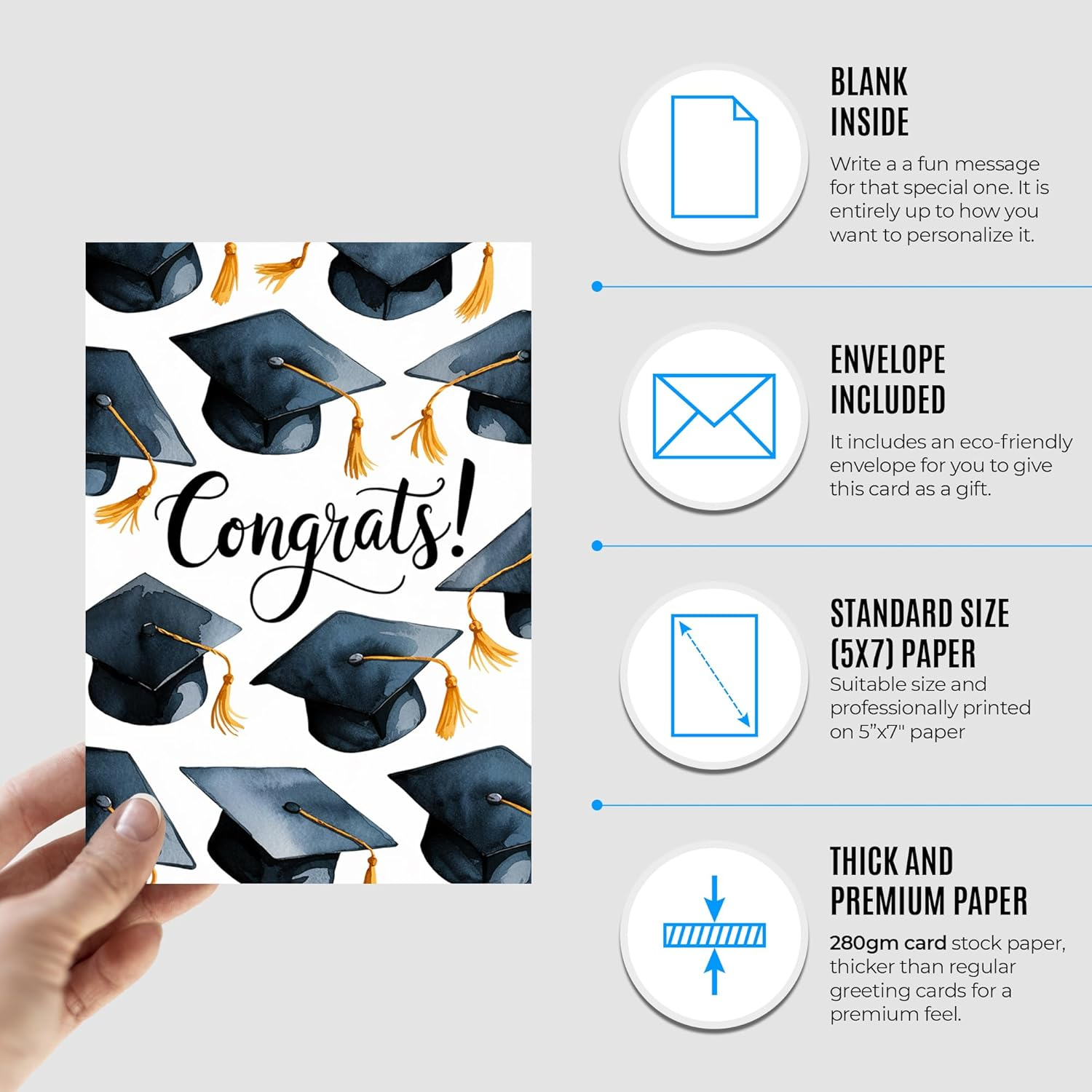 Graduation Card - Congratulations on Your Graduation Card for College, Highschool,Masters, Phd, Bachelors Degree - Congrats Son, Grandson - NUM 184 image number 4