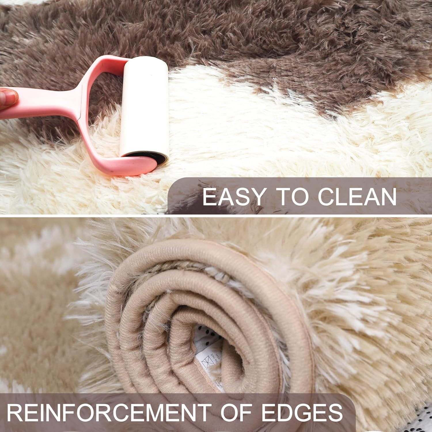 Fluffy Soft Plush Area Rugs, Shaggy Rugs for Living Room Playroom, Large High Pile Fuzzy Indoor Carpet for Bedroom, Geometric Furry Floor Carpets for Kids Home Decor (Colorful Wavy, 200X140Cm) image number 6