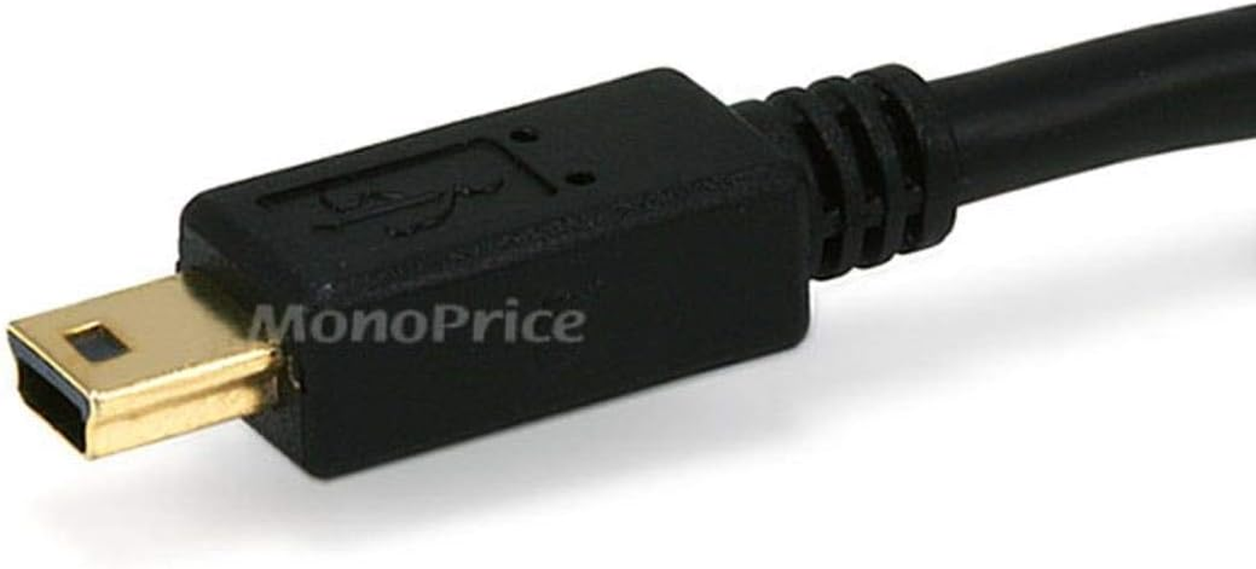 Monoprice 10-Feet USB 2.0 a Male to Mini-B 5Pin Male 28/24AWG Cable with Ferrite Core (Gold Plated) (105449) image number 2