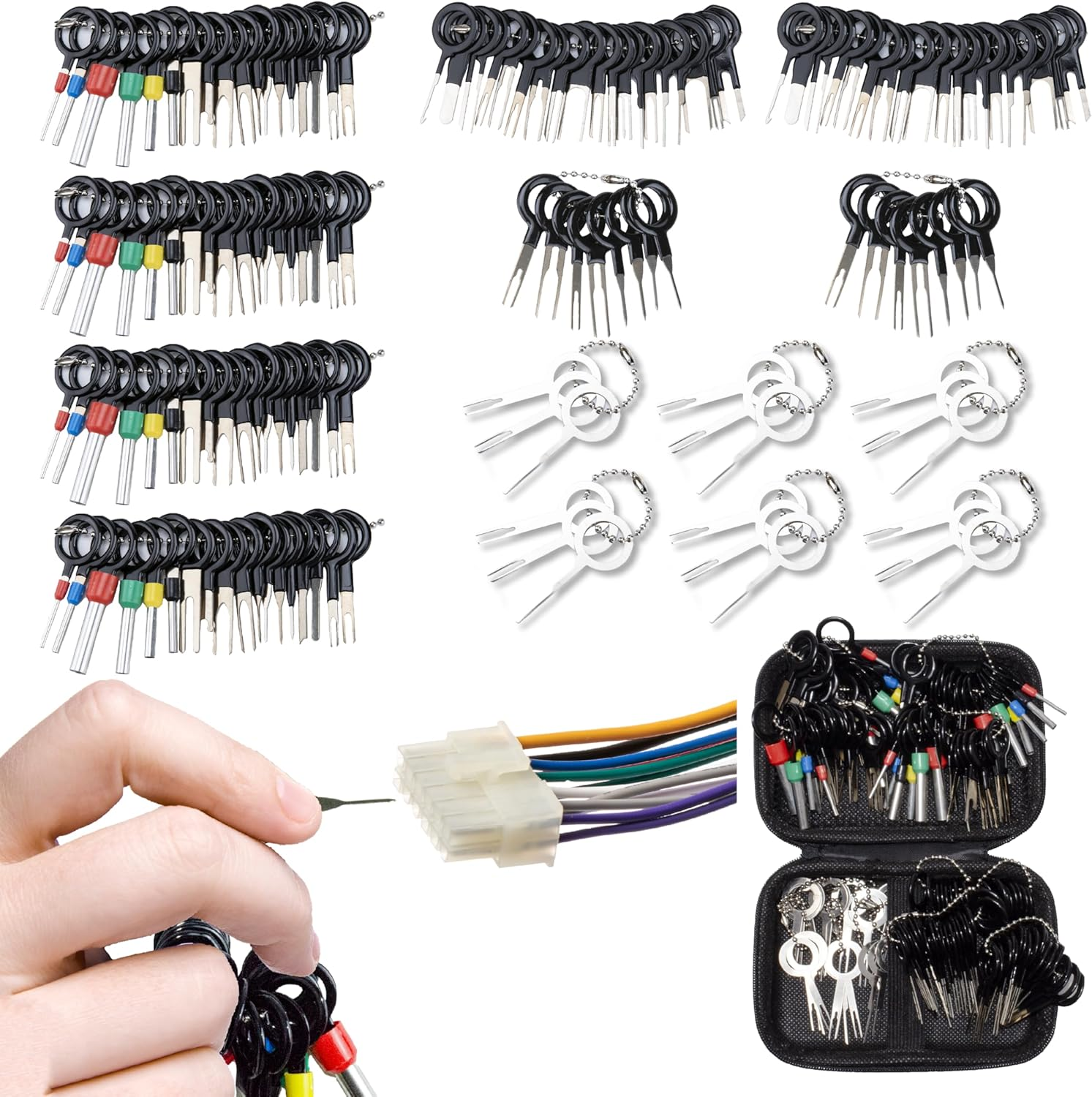 41 PCS Terminal Removal Tool Kit,Pin Extractor Tools Set Electrical Wire Connector Pin Release Depinning Tools for Automotive Car Broken Key Ejector for Home Appliance