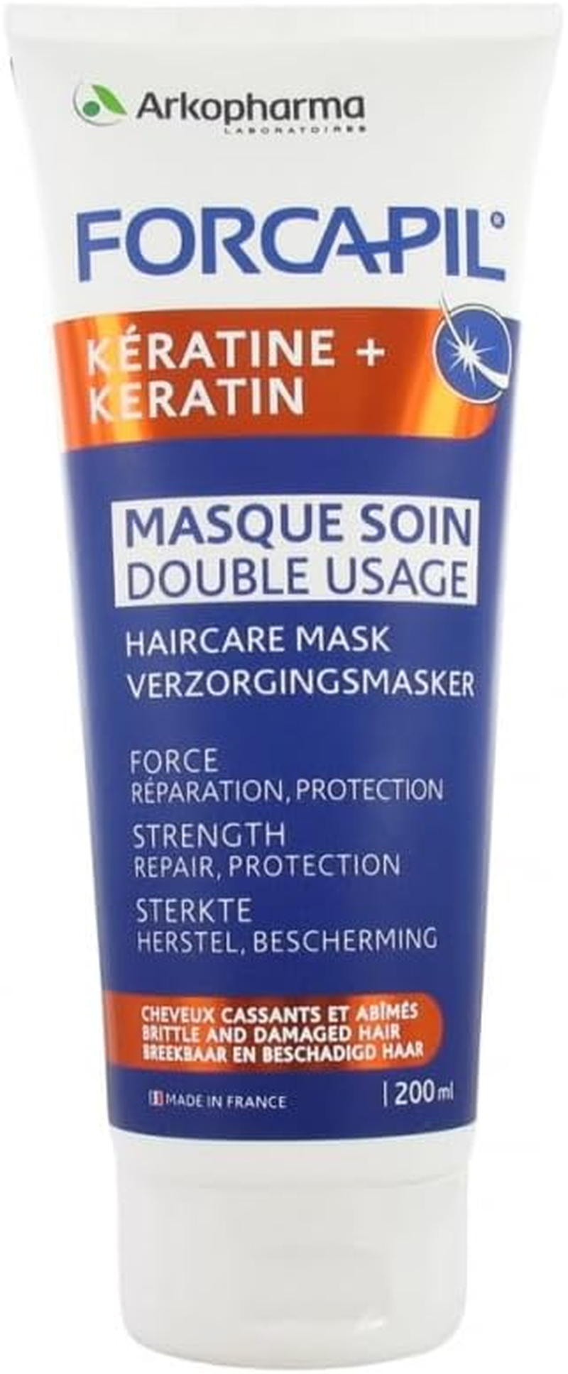 Keratin + Care Mask Double Use 200Ml Strength, Protection and Repair of Brittle and Damaged Hair