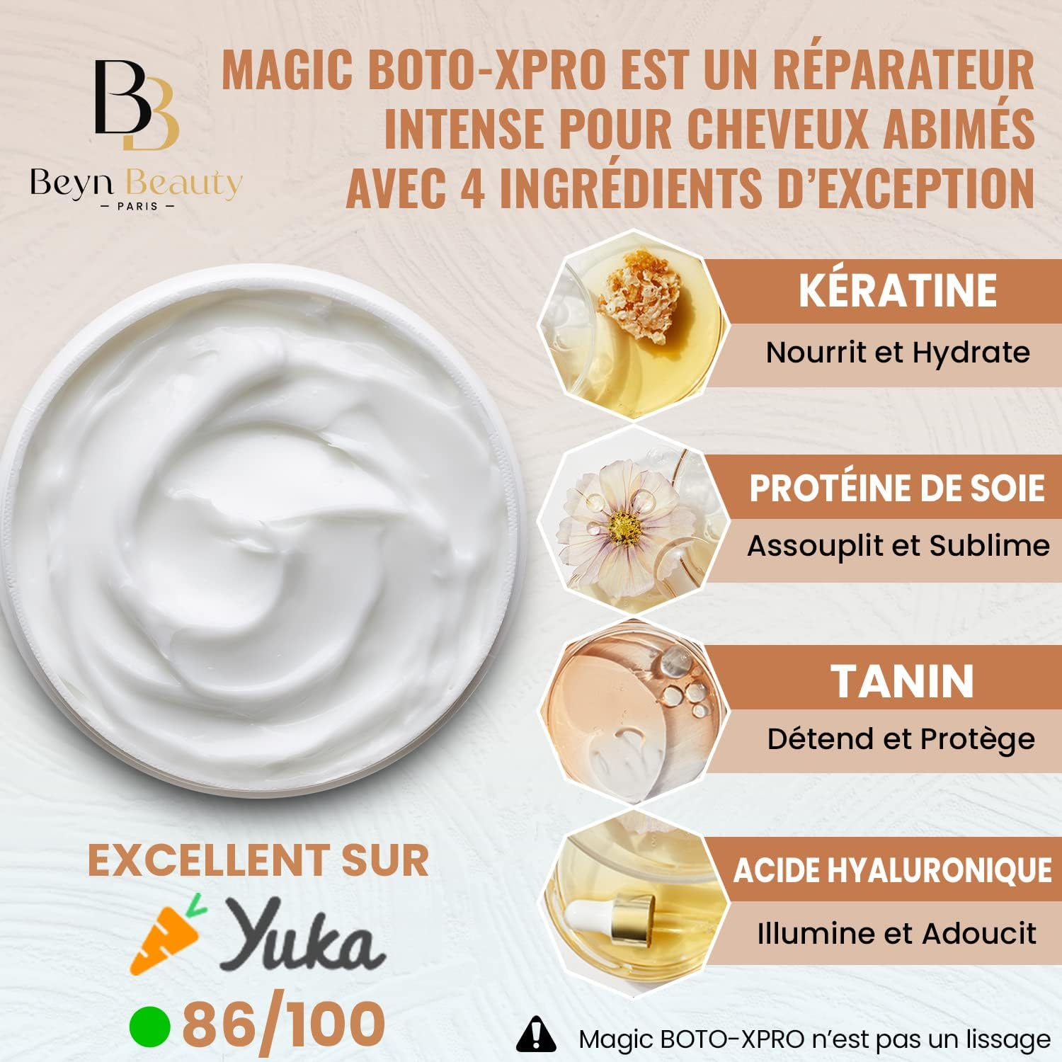 Beyn Beauty&reg; Magic Boto-Xpro Hair Care I Hair Boto-Xpro Care for Damaged Hair - Moisturises, Repairs and Strengthens Hair - with Hyaluronic Acid, Keratin, Tannin - Made in France image number 2