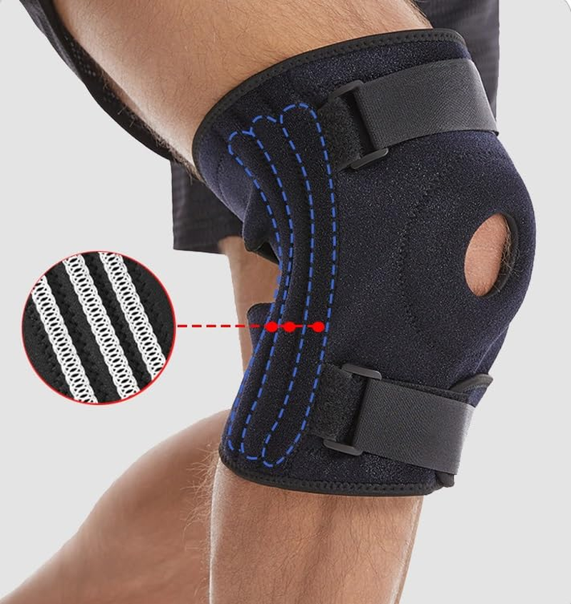 Knee Pad the plus Size Knee Pad Is Suitable for Knee Pain, with a Large Adjustable Knee Support Strap and Side Stabilizer, Suitable for Arthritis Pain, Meniscus Tear, ACL, LCL, Injury Recovery, and Pain Relief - Suitable for Both Women and Men. (Black, 3XL/4XL) image number 1