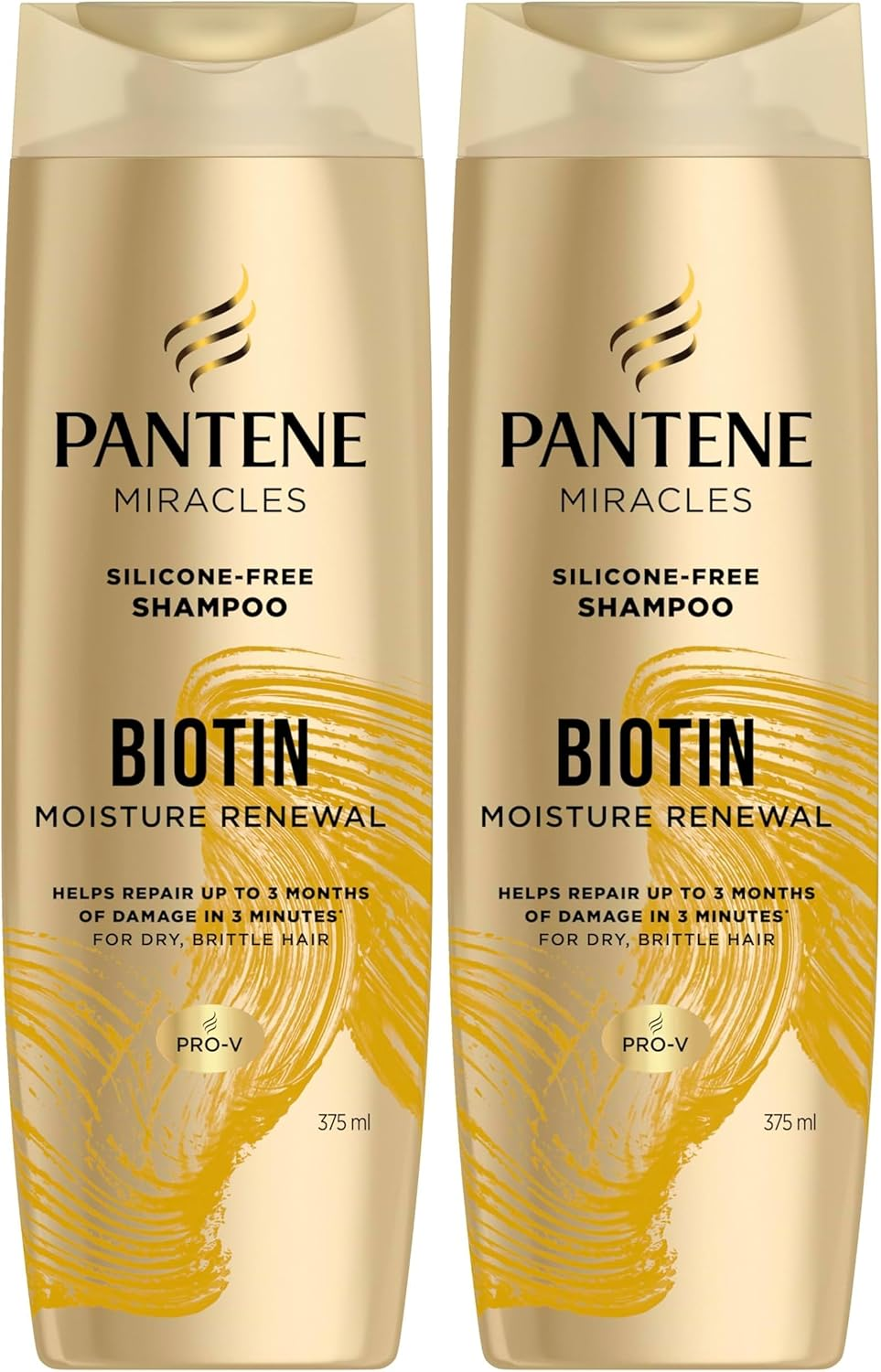 Pantene Miracles Biotin Moisture Renewal Silicone-Free Shampoo 375 Ml (Pack of 2) image number 4