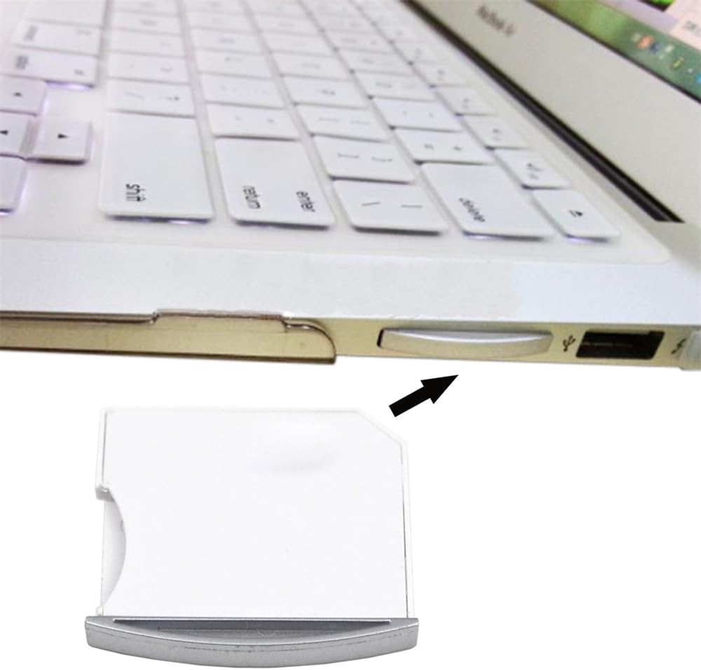 NFHK Micro SD TF to SD Card Kit Mini Adaptor for Extra Storage Macbook Air/Pro/Retina White image number 1