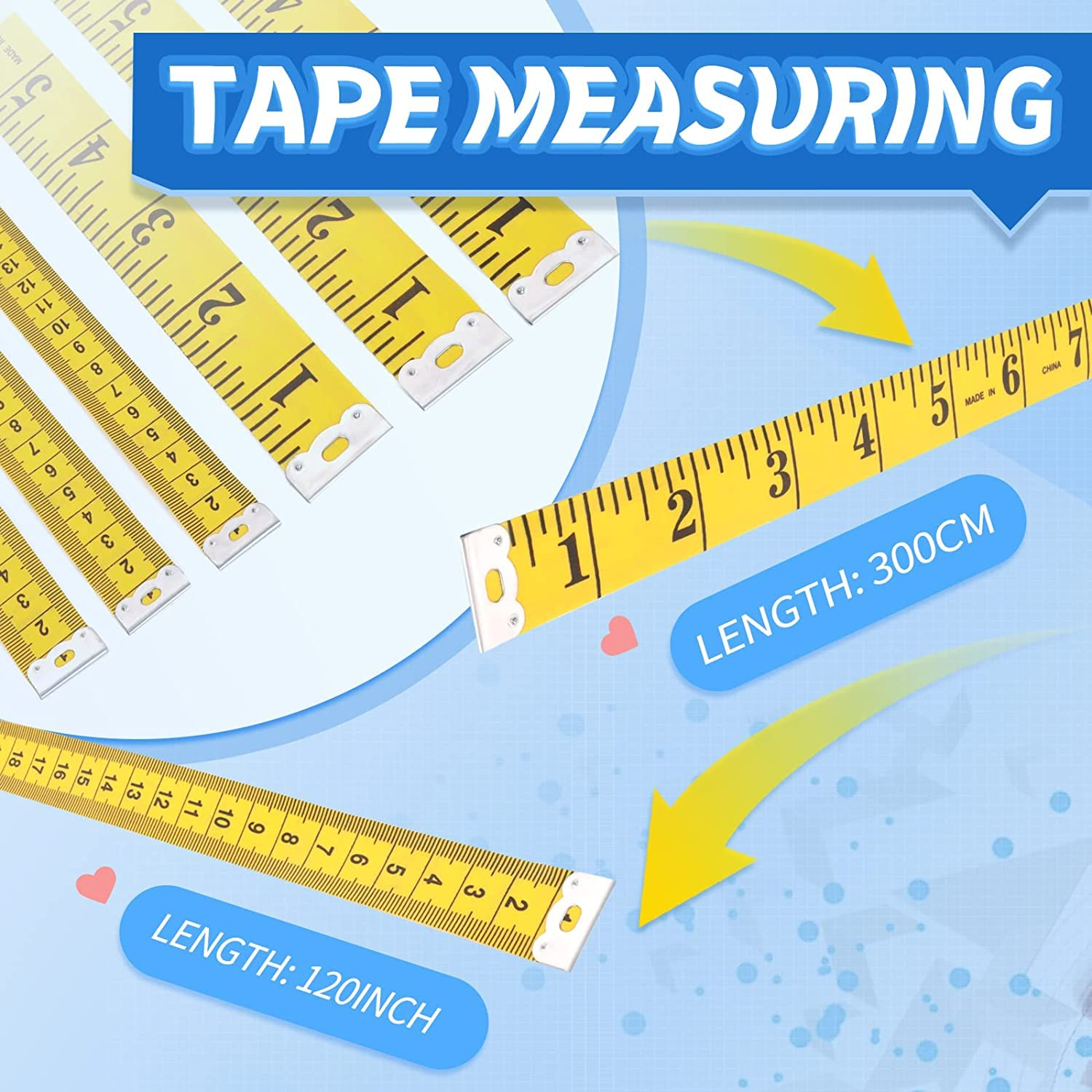 Dual Sided Measuring Tape Double Scale Soft Tape Measure Body Sewing Flexible Ruler Sewing Tailor Tape Body Measuring Measure Ruler Dressmaking Tool Sewing Measuring Tape,Body Sewing Flexible Ruler image number 3