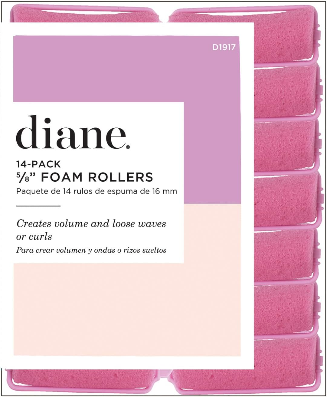 Diane Foam Hair Rollers, 1.25-Inch Diameter, Soft and Durable Foam with Snap-Lock Closure for Comfortable Styling and Long-Lasting Curls, Black, 8 Count image number 2