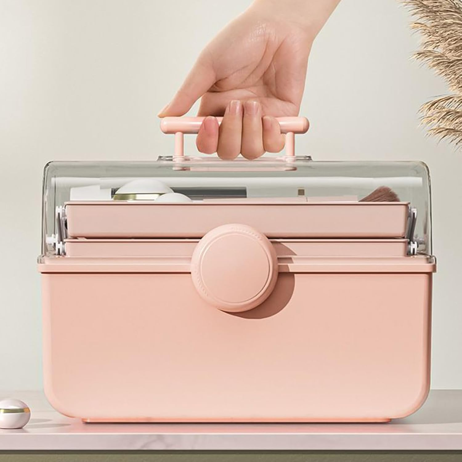 Hair Box, Dust-Proof Portable Jewelry Storage Box, Storage Holder Case Trays for Kids Baby Ties Nail Supplies Craft School Office image number 5