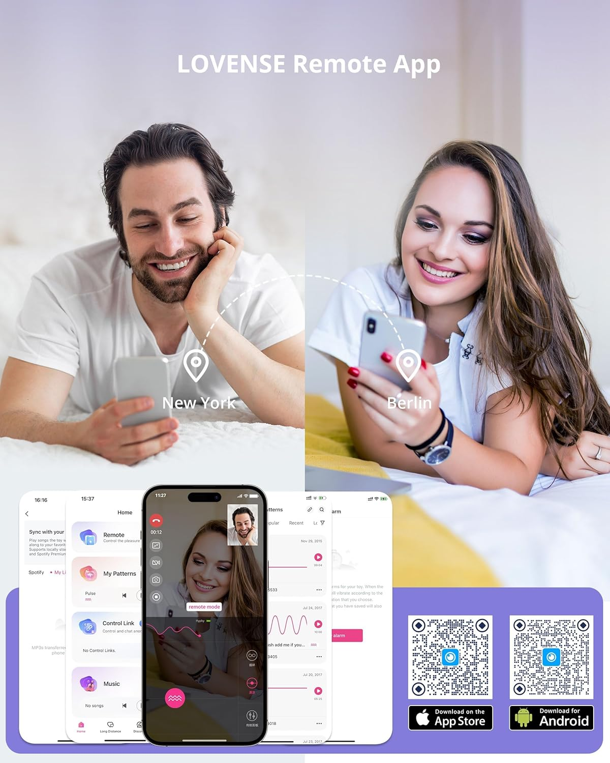 LOVENSE Hyphy G Spot Vibrator for Clitoris Vagina Dual Stimulator, 3 Attachments Waterproof Nipple Massagers for Female, Rechargeable Dildo Vibrator Adult Toy Vibrating Machine for Women Couples image number 4