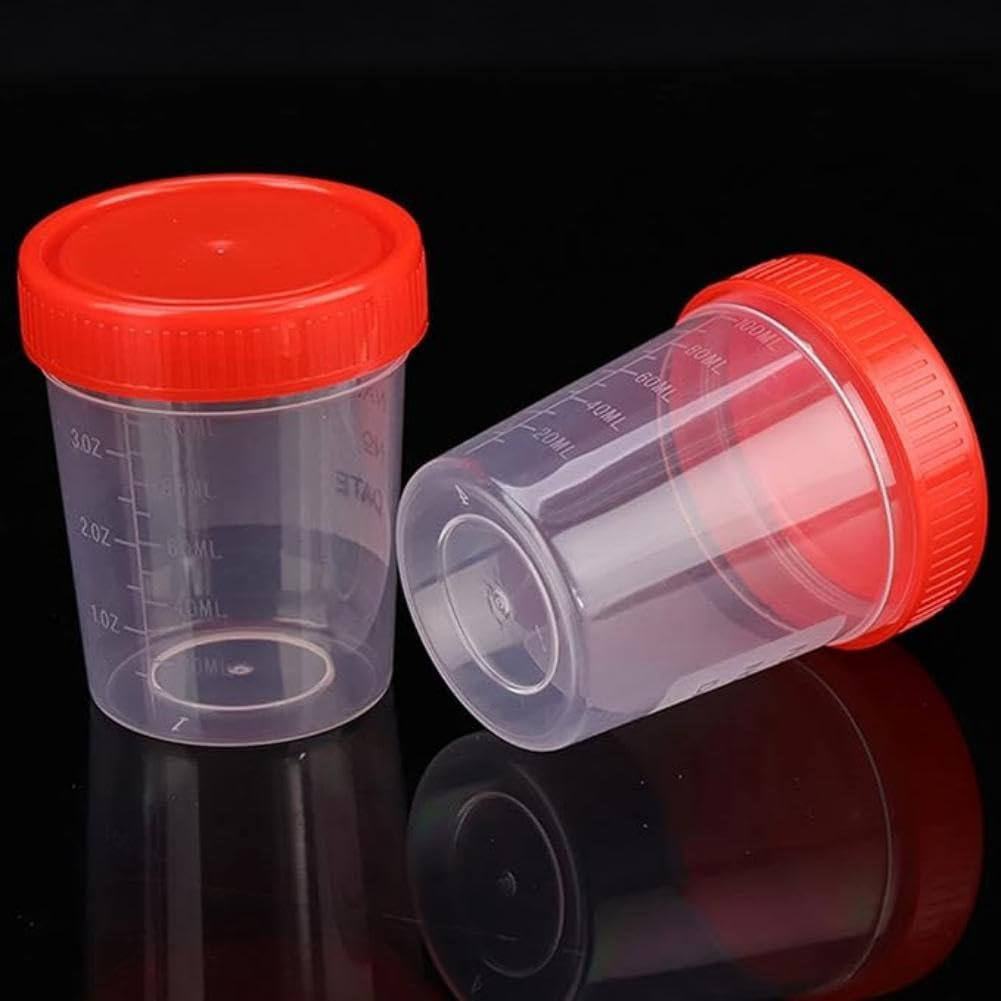 Sterile Specimen Cups 10Pcs Specimen Collection Cups Urine Cups Pregnancy Test Cups Sample Containers with Lid for Laboratory 120Ml image number 4