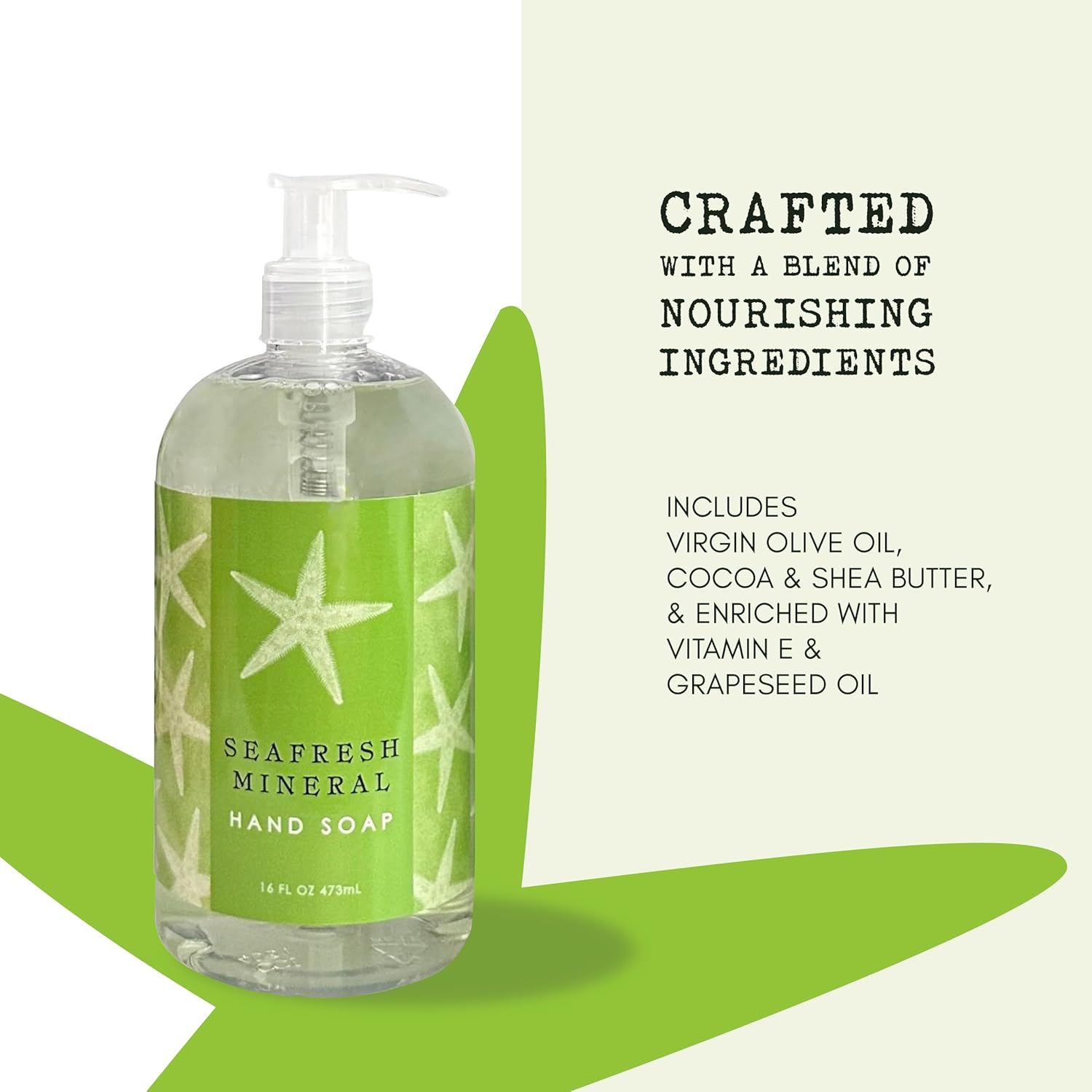 Greenwich Bay SEAFRESH MINERAL Shea Butter Hand Soap Enriched with Ocean Minerals, Cocoa Butter and Grapeseed Oil 16 Oz image number 5