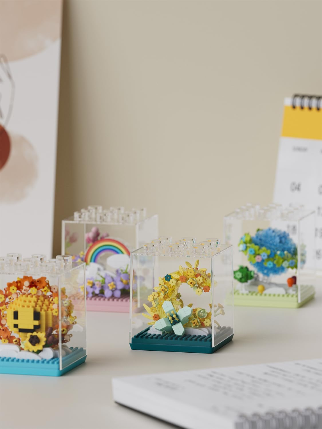 Rainbow Clouds DIY Mini Flower Plant Building Blocks Toy - Creative Botanical Collection for Kids and Adults Home and Collection Art Home Office Decor image number 3