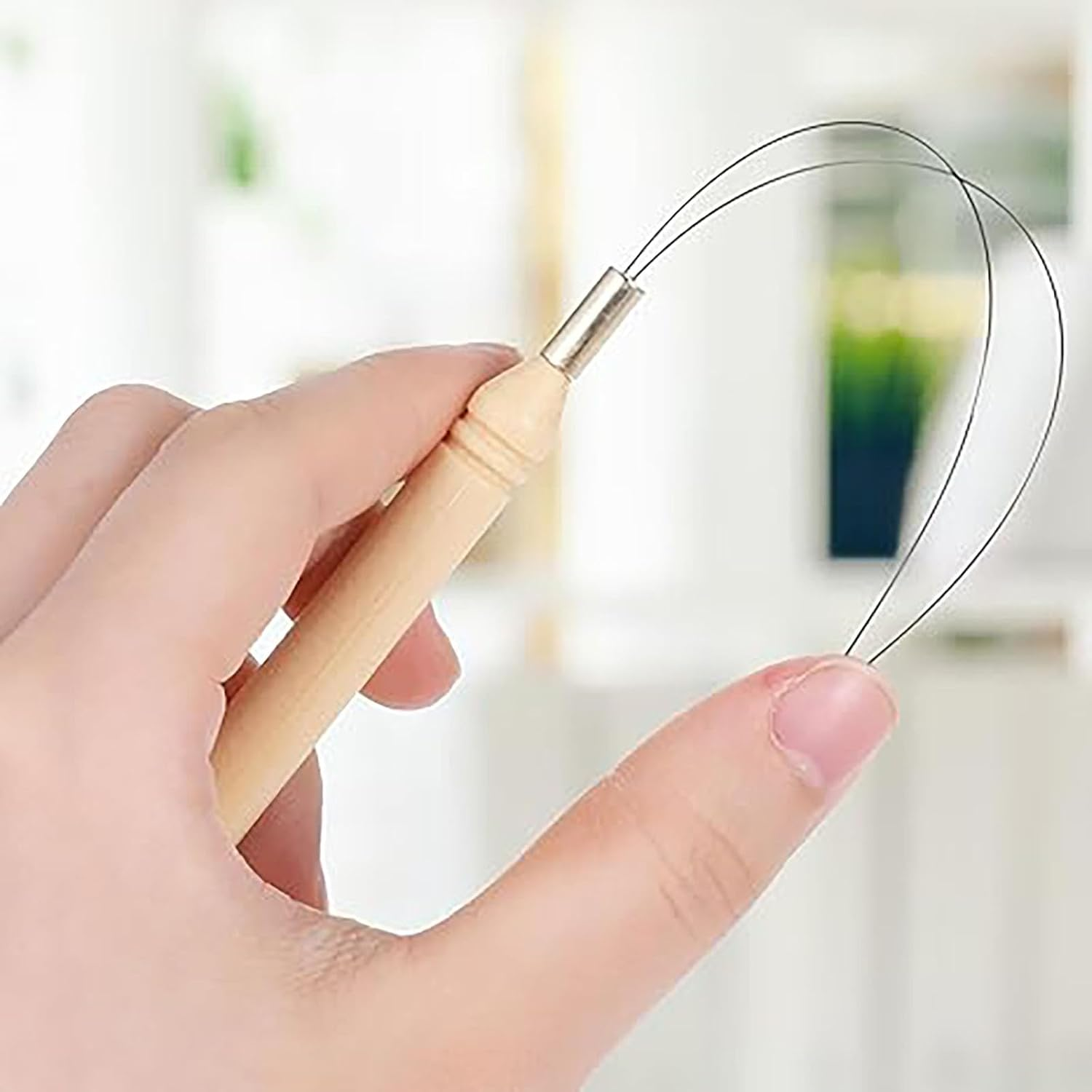 SYGELER 10 Pcs Hair Extension Loop Needle Threader &ndash; Durable Stainless Steel & Wooden Bead Threader Needles for DIY Extensions, Feathers, Micro Links &ndash; Salon & Home Use image number 6