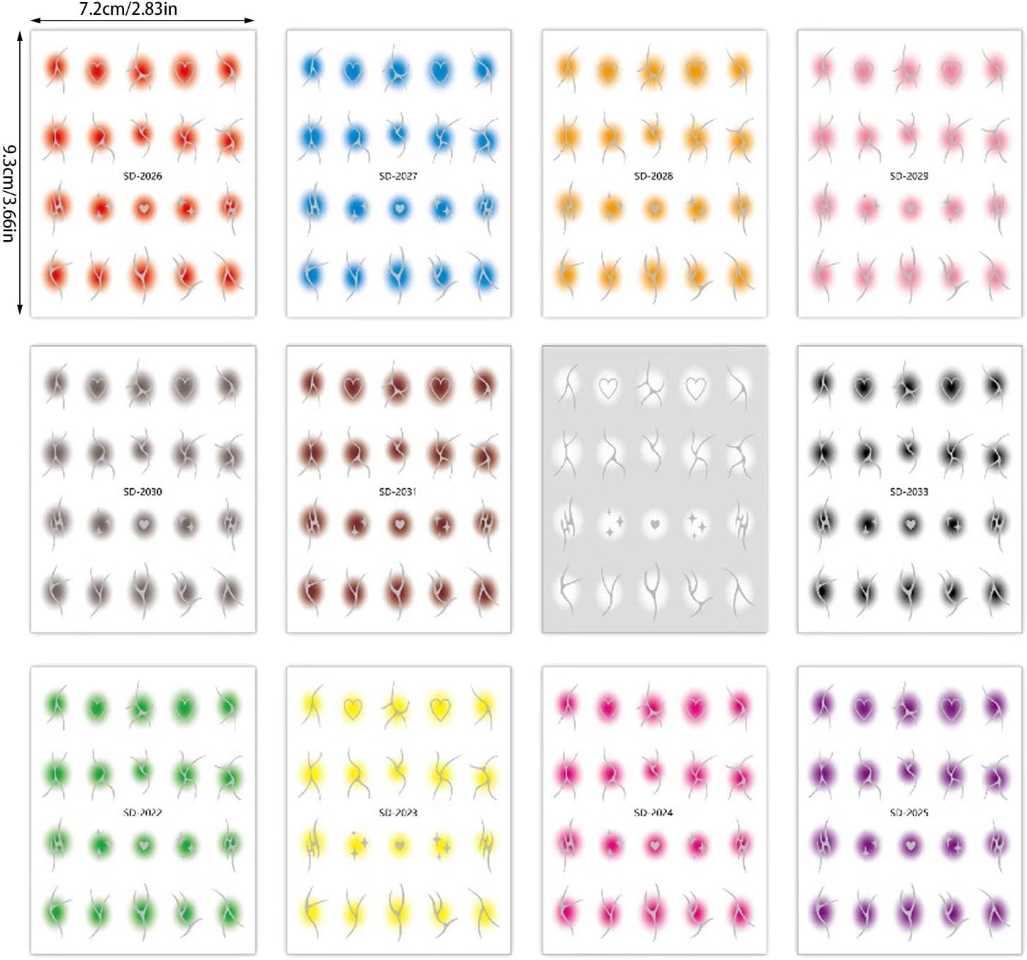 Nail Wraps - 12 Sheet Blush Gradient Nail Decals,Embossed Nail Stickers Adhesive Nail Decals Wearable Nail Stickers Cool Nail Supplies for Women Girls Kids image number 5