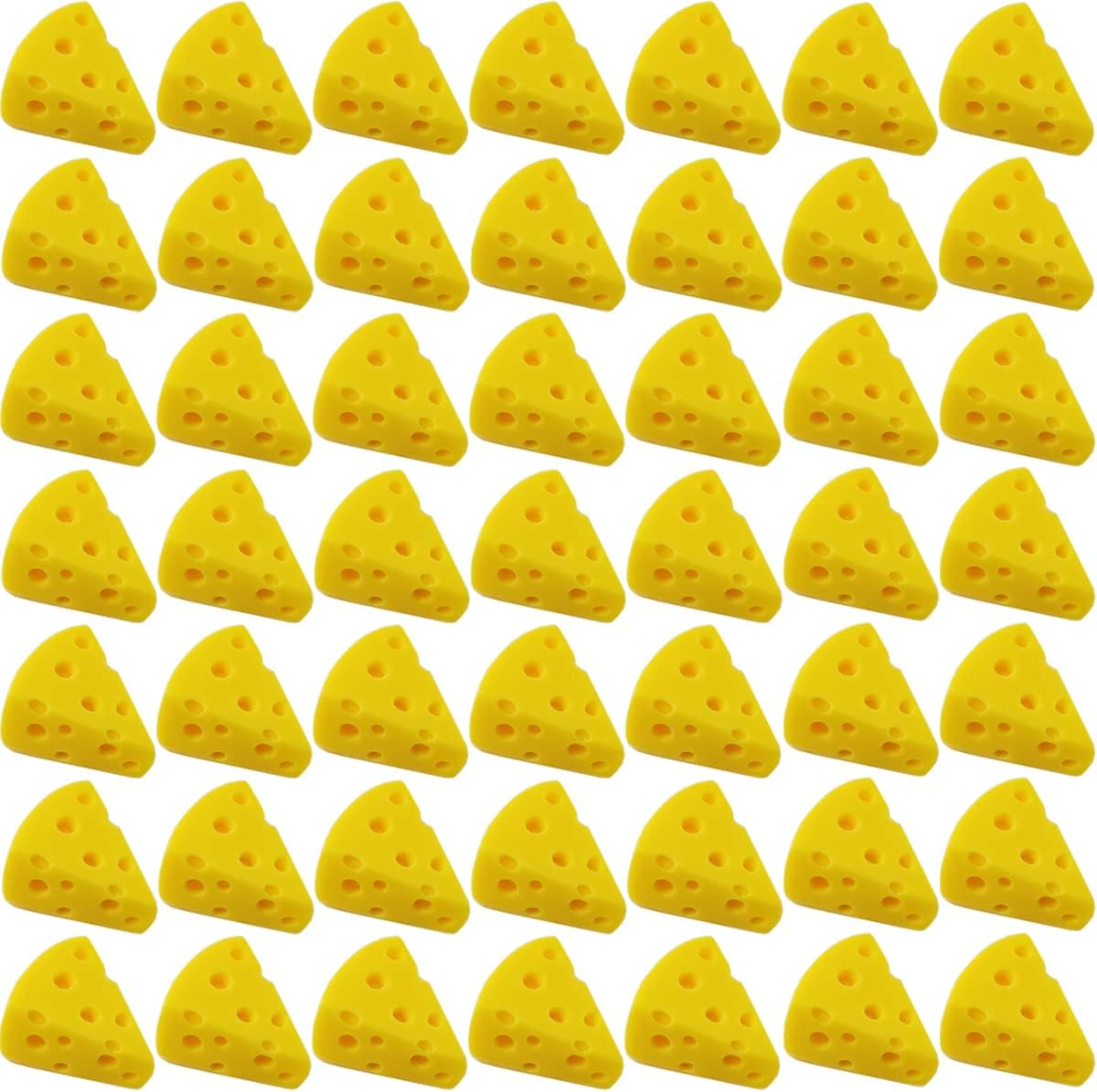 NSBELL 100PCS Miniatures Kitchen Food Cheese Miniature Artificial Cheese Models Mini Resin Simulation Cheese for Dollhouse Kitchen Decoration DIY Accessory image number 4