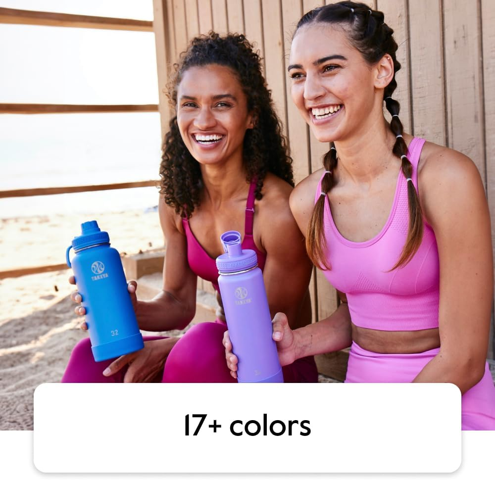 Takeya Actives 64 Oz Vacuum Insulated Stainless Steel Water Bottle with Straw Lid, Premium Quality, Onyx