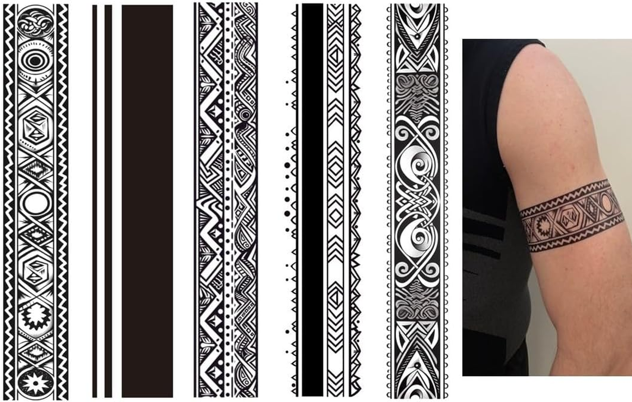 Miles5 Temporary Bracelet Tattoos Tribal Tattoos Arm Tattoos 5 Sheets image number 6
