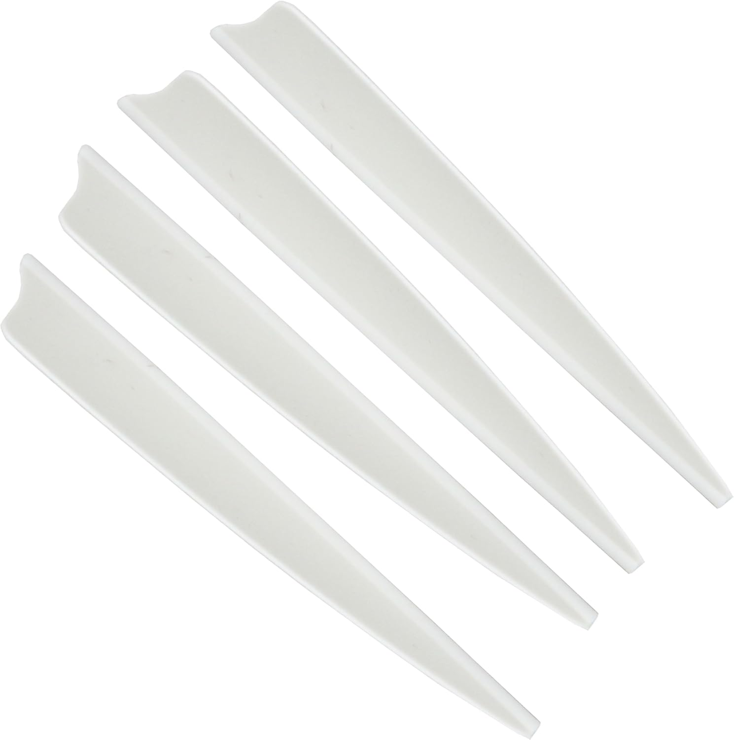 UP100 100Pcs 5 Inch Shield-Shape Archery Arrows Vanes Fletches Plastic TPU Fletching for Hunting Targeting Arrow White image number 1