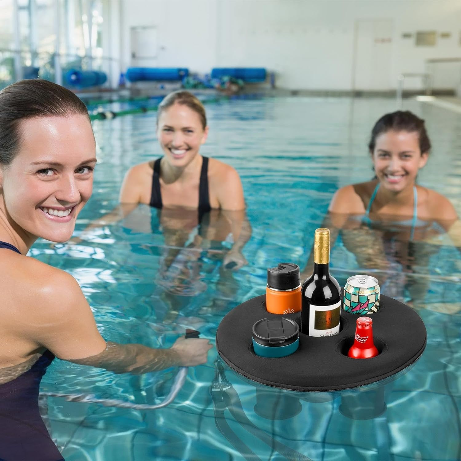 Floating Coasters - Floating Drink Holder, Drink Pool Table Float | Floating Coaster Beverage Swimming Pool Table Float, Large Capacity Drink Float Hot Tub Fun Inflatable Floating Drink Holder For image number 3