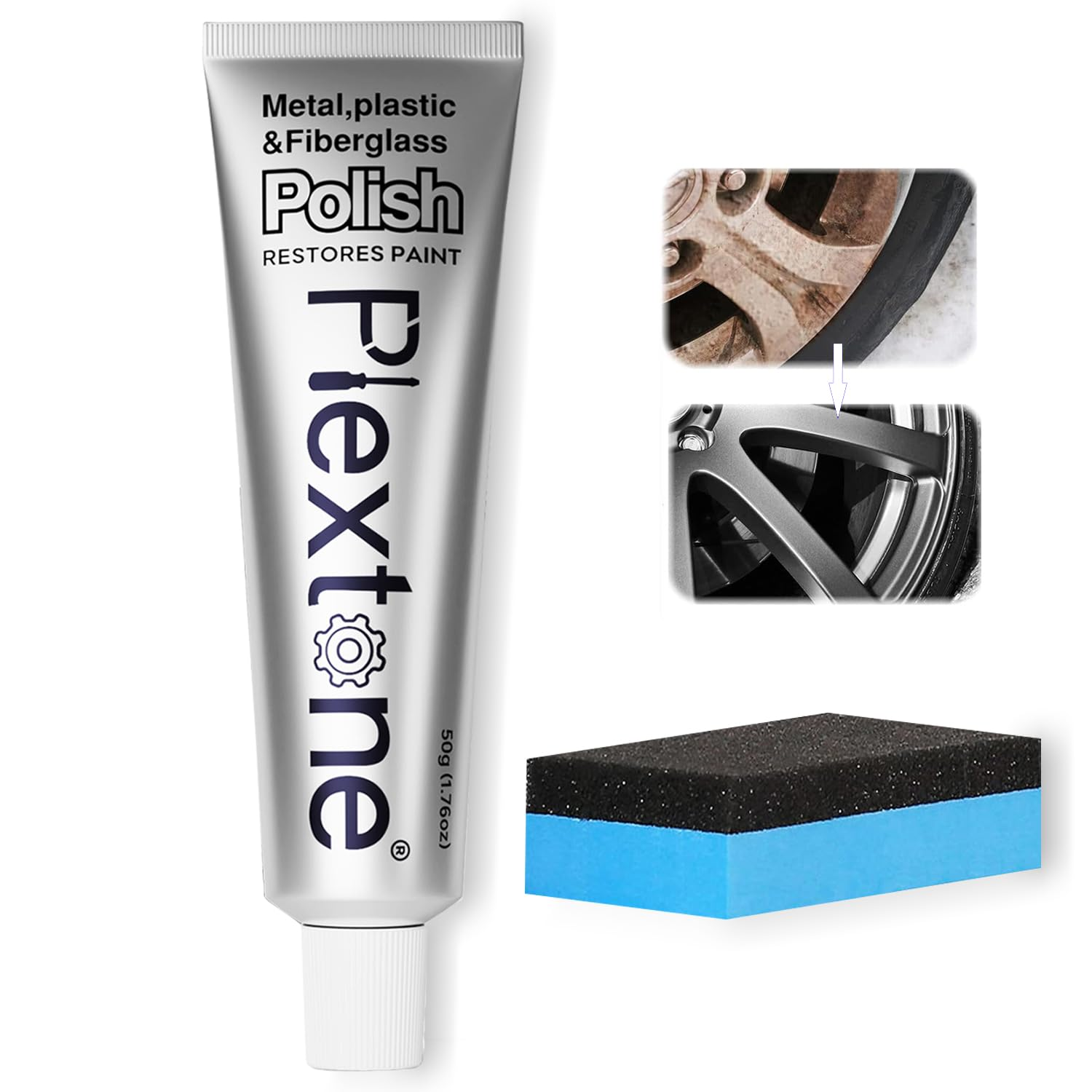 Plextone Metal Polish Paste for Home, Bike, Boat and Car Cleaning, Alloy Wheel Cleaner, Rust Remover for Metal, All-Purpose Metal Cleaner 50Ml Tube (S311) image number 5
