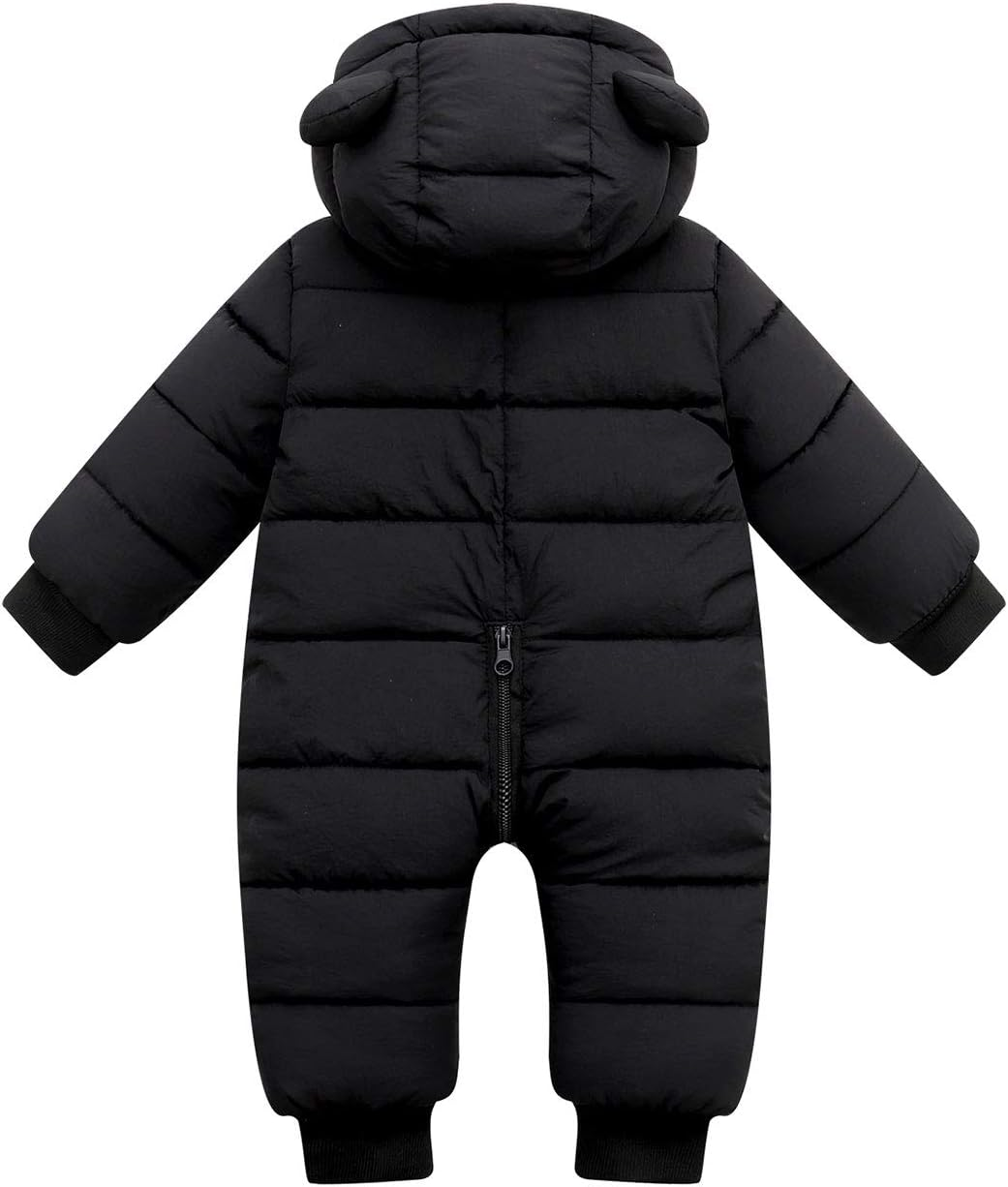 KEOYA Baby Snowsuit Infant Boys Girls Winter Warm Jumpsuit Thick Hooded Bodysuit One Piece Snow Wear Romper image number 6