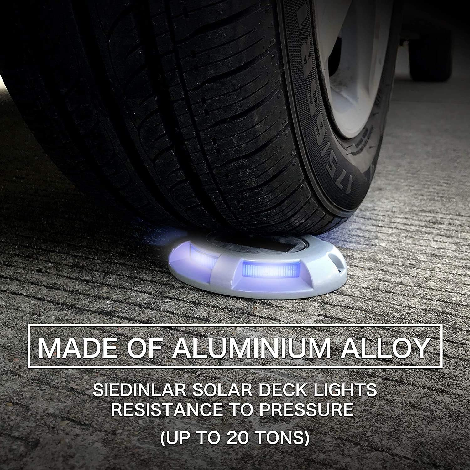 Siedinlar Solar Deck Lights Solar Lights Outdoor Blue LED Light Waterproof Garden Decor for Garden Driveway Pathway (4 Pack) image number 2