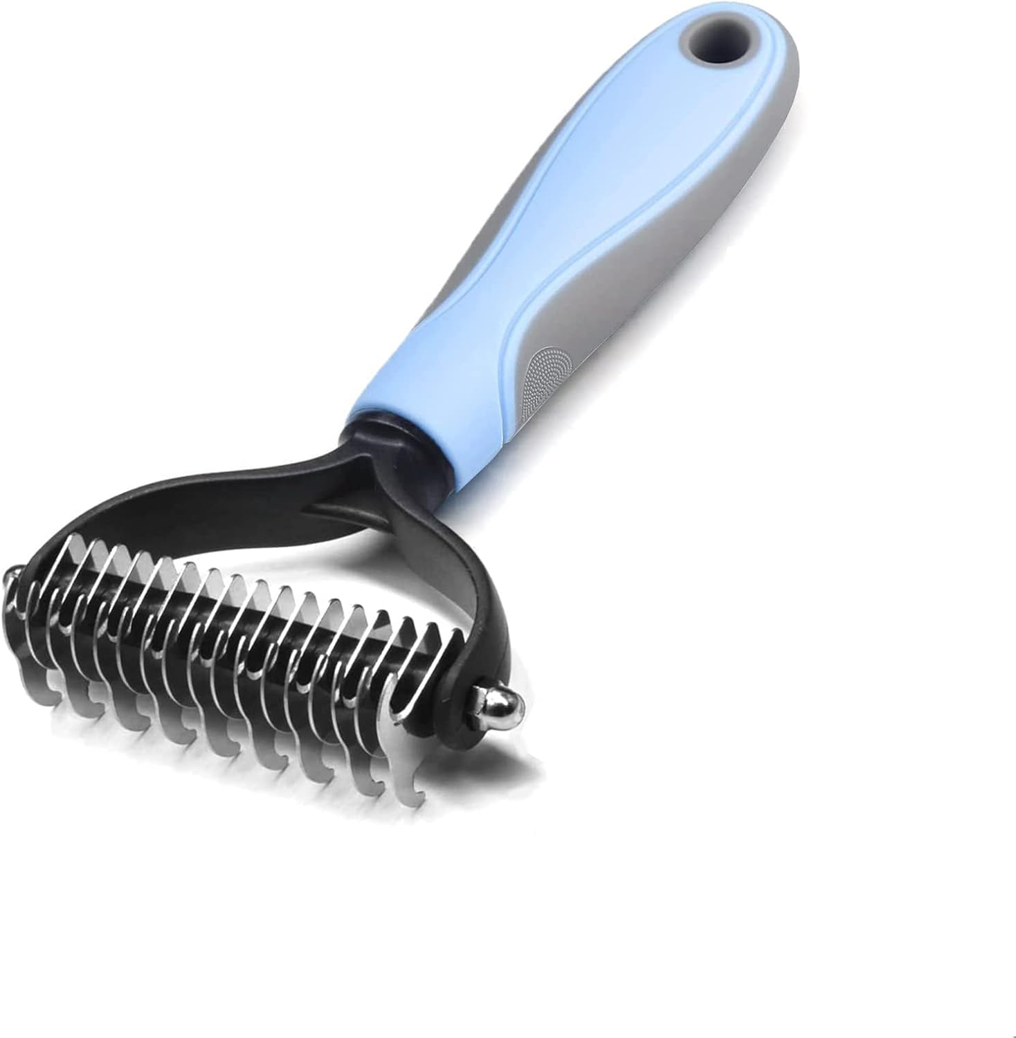 Professional Dog Brush Undercoat, Cat Brush, Double Side Undercoat Brush, Stainless Steel Dog Comb, 17 + 9 Teeth for Small and Large Dog Comb image number 3