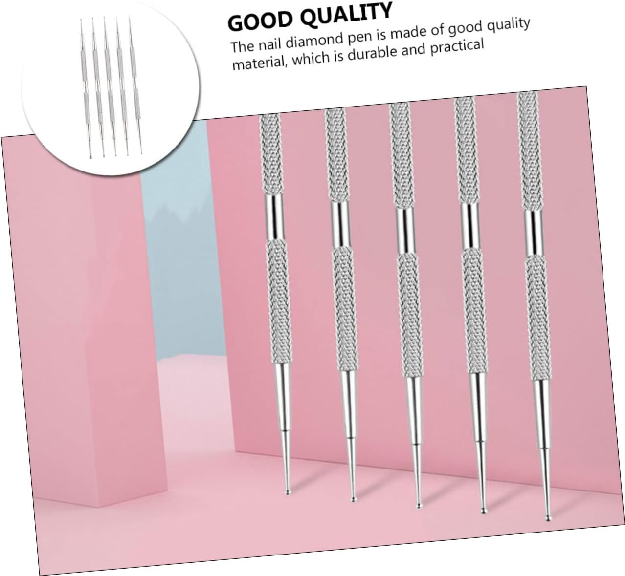 BELLIFFY 5Pcs Nail Manicure Nail Pens Diamond Art Pens Drills Master Drill Polish image number 1