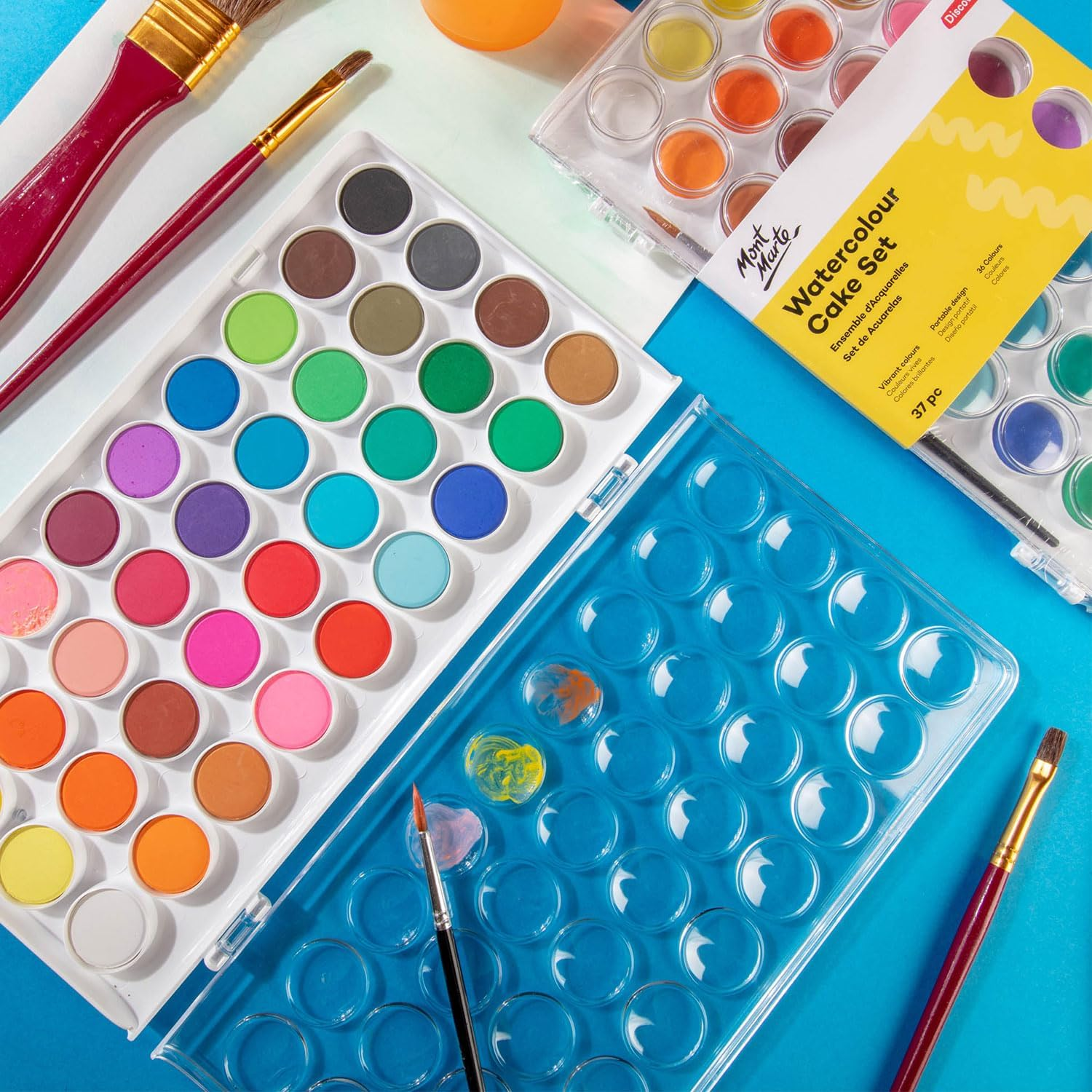 Mont Marte Watercolour Cake Paint 37-Pieces Set