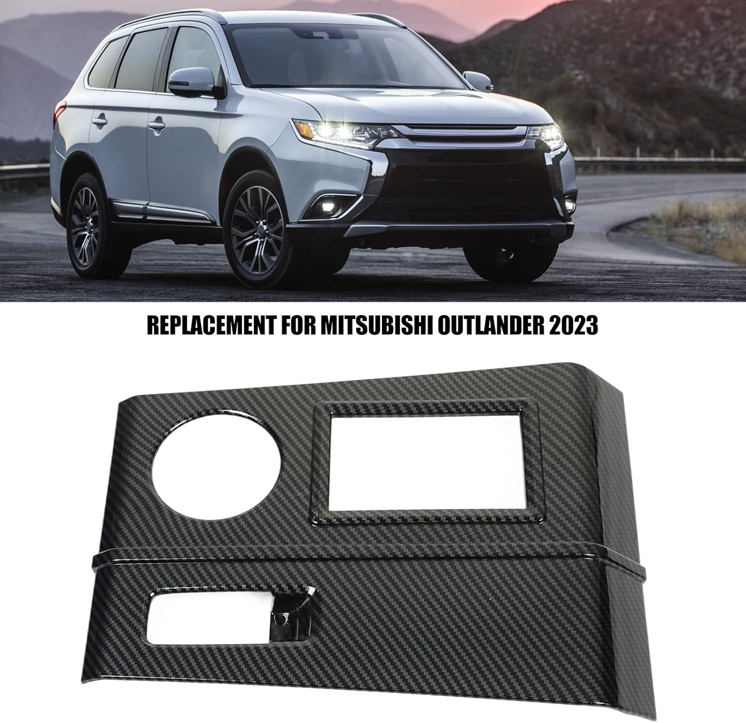 Panel Frame Cover, Carbon Fiber Gear Panel Cover, Center Console Panel Cover Trim for Mitsubishi Outlander 2023 image number 3