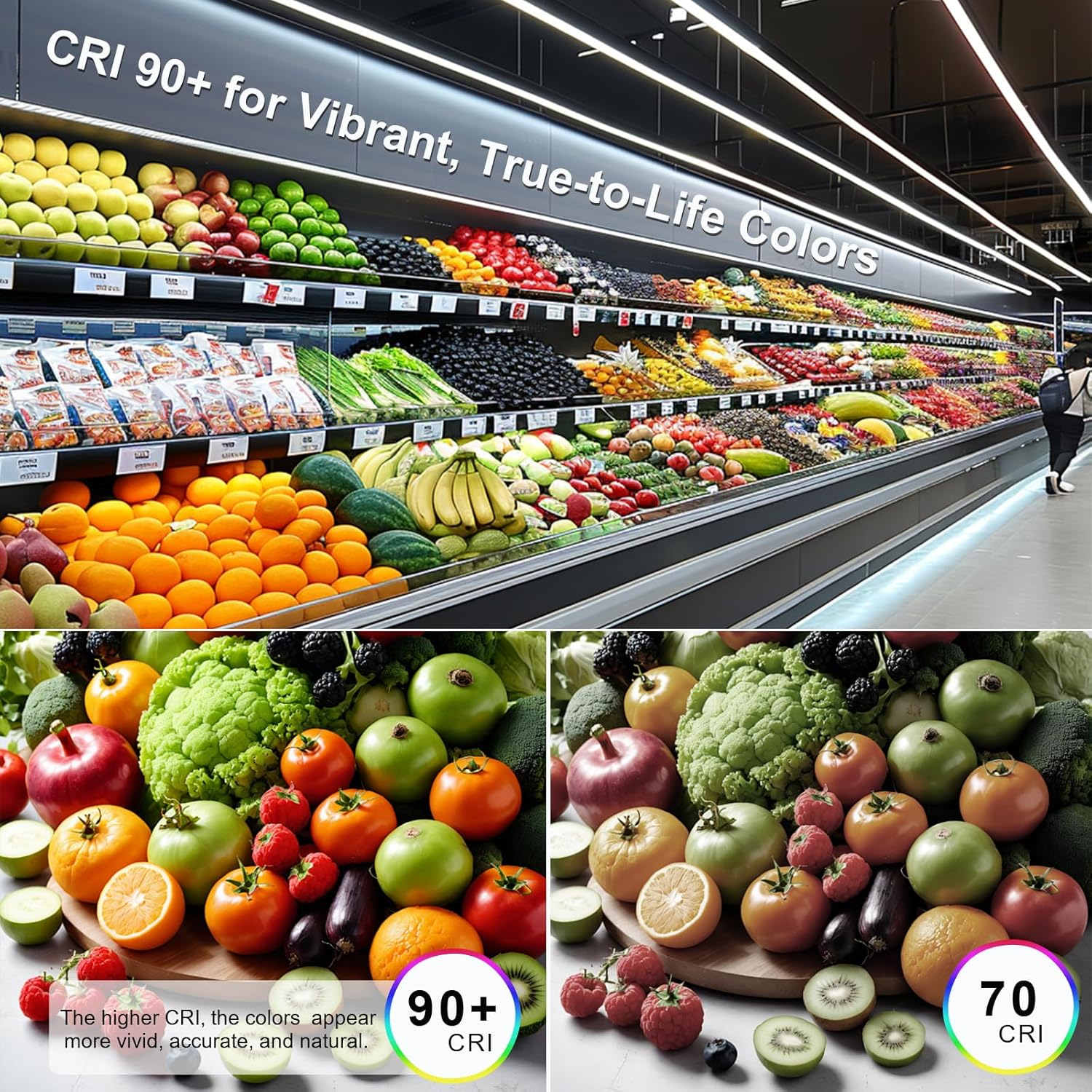 JOYLIT UL PRO+ 24V LED Strip Light 3300LM/M High Brightness CRI 90+, Invisible Leds, Continuous Glow, Bright Cool White Neon Rope Light, Task Lighting image number 2