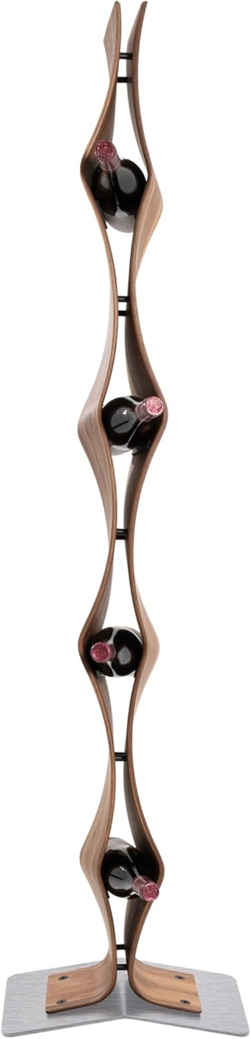 Max Levi&reg; Vertigo American Walnut - Wine Rack (Silver Base) - Black Base image number 3