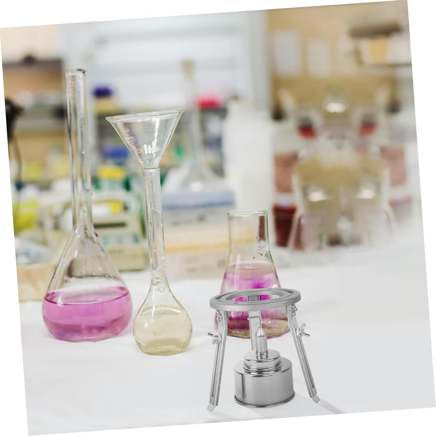 Adjustable Lab Tripod Holder Chemistry Heating Support Detachable Aluminum Stand Liftable Experimental Stand for School Industry image number 2