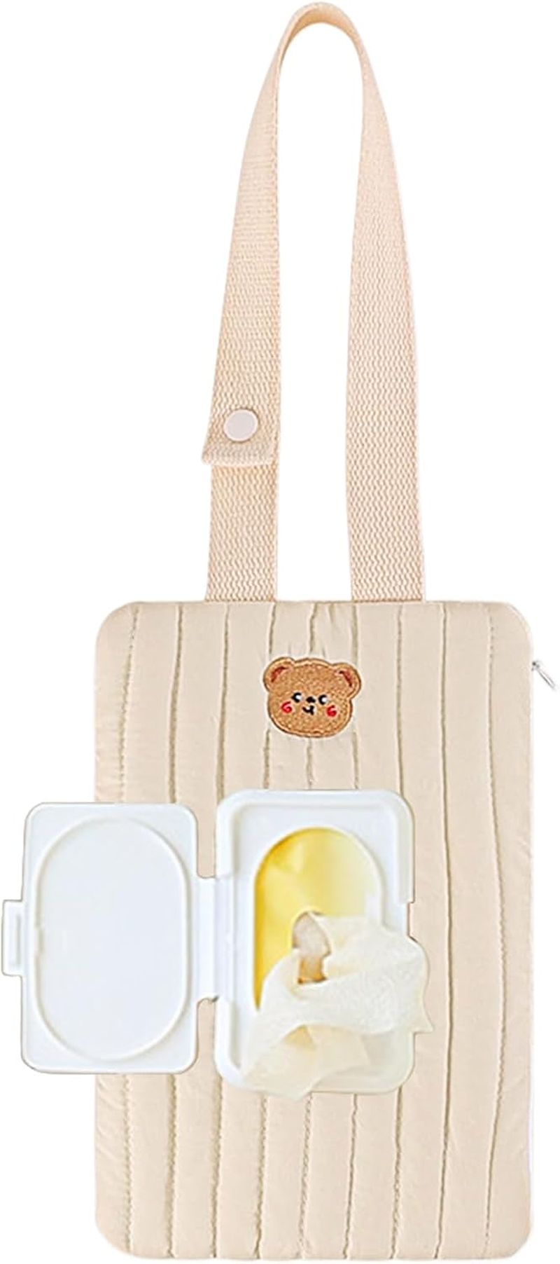 Baby Wipes Travel Case - Hangable Wipes Storage Container | Reusable Quick Refillable Portable Outdoor Travel Stroller Accessory for Girl Boy image number 6