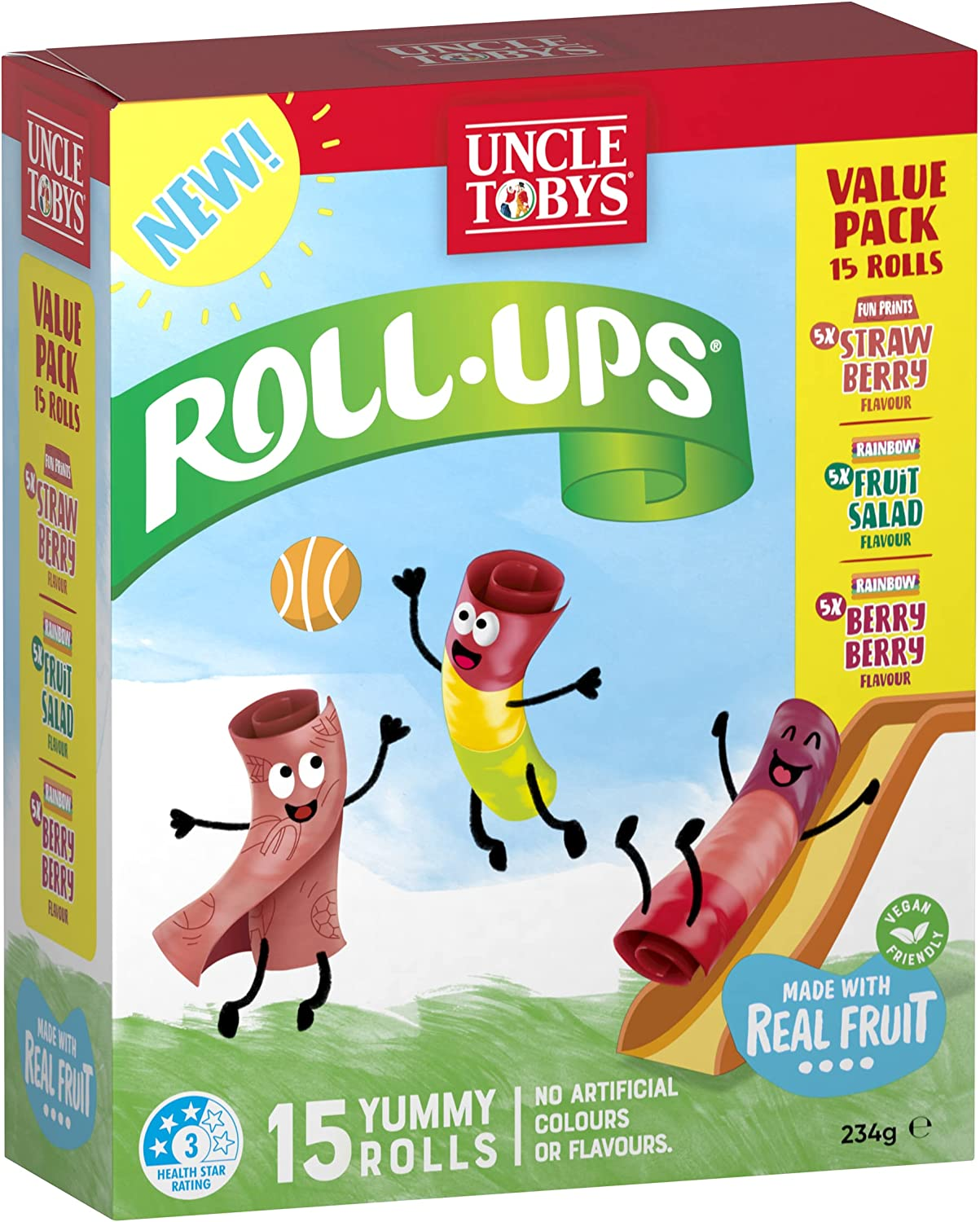 UNCLE TOBYS ROLL-UPS Variety Fruit Snack 6X15 Pack image number 6