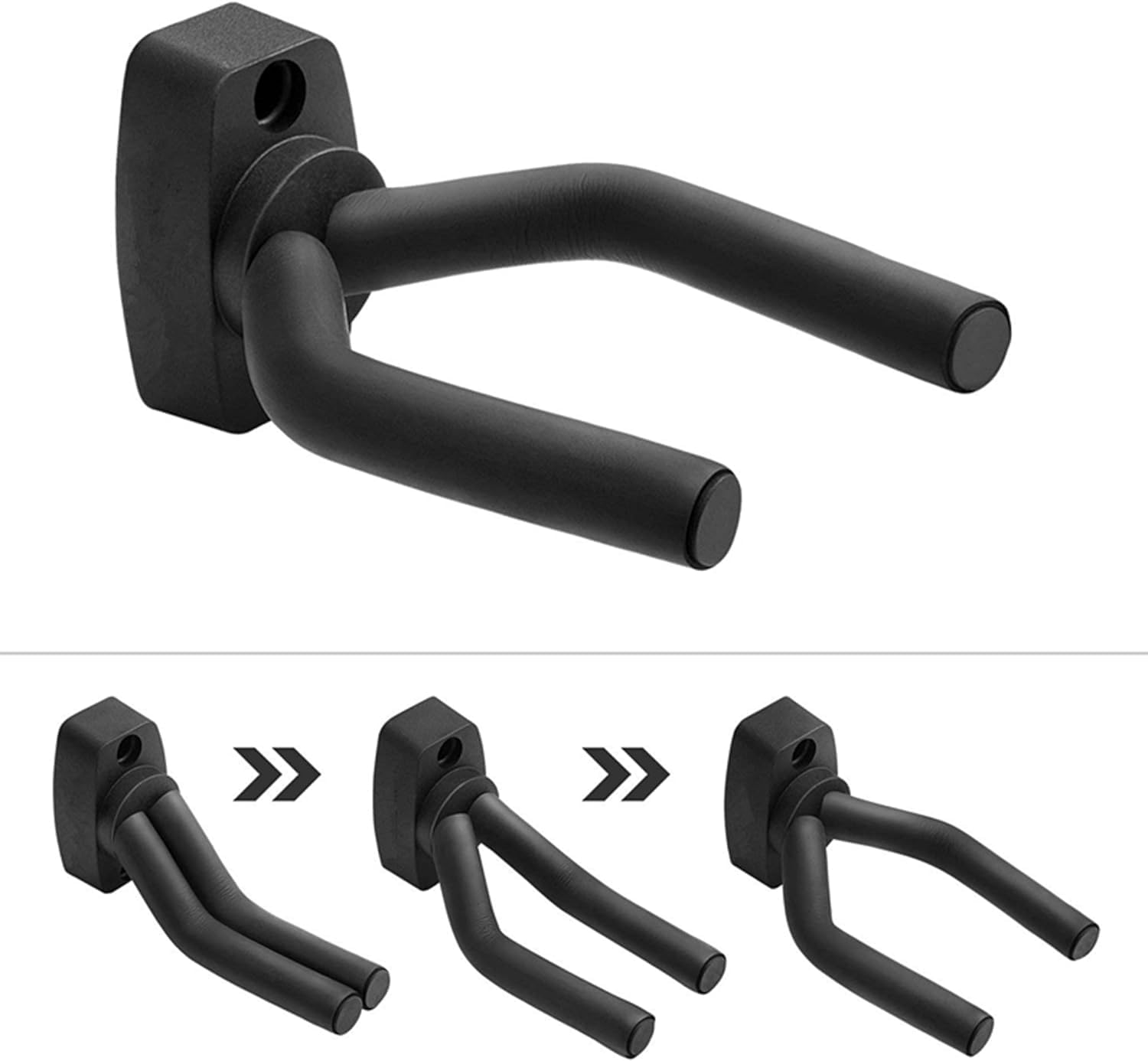 Adjustable Guitar Wall Hanger 6-Pack, Guitar Hanger Wall Hook Holder Stand Black Display with Screws - Fits Guitars, Bass, Mandolin, Banjo, Ukulele,Easy Installation, Great Gift image number 4