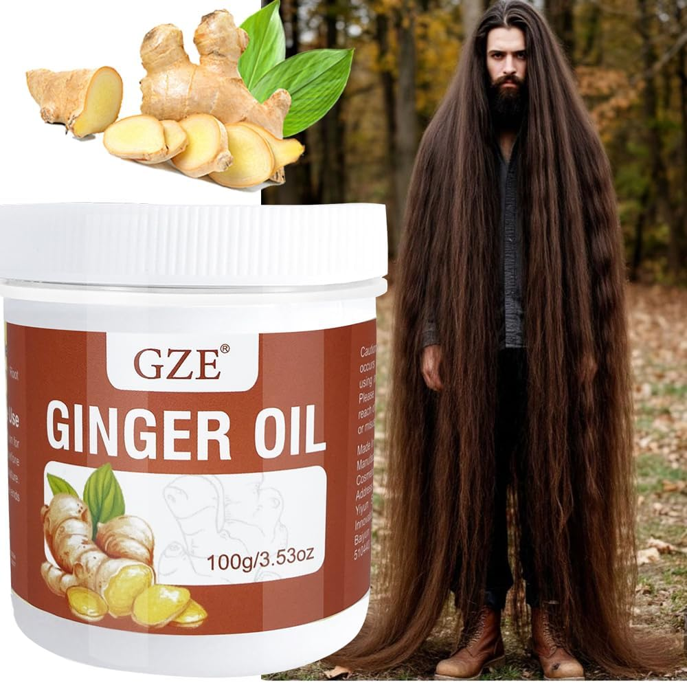 GZE Solid Ginger Oil for Hair Growth - Solid Hair Oil for Scalp Massage - Make Your Hair Shiny and Softer image number 4
