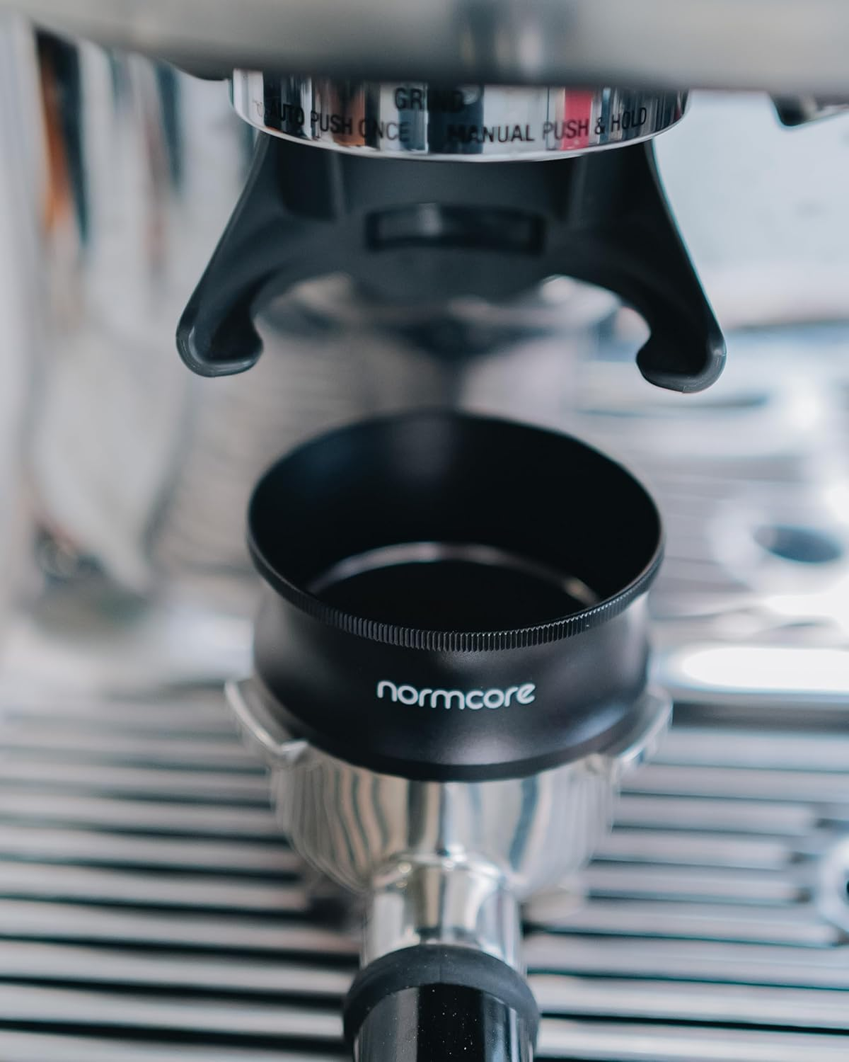 Normcore 54Mm Magnetic Dosing Funnel V2, Espresso Coffee Dosing Ring, 28Mm Anodized Aluminum with 9 Neodymium Magnets Fits 54Mm Breville Portafilter, Black image number 4