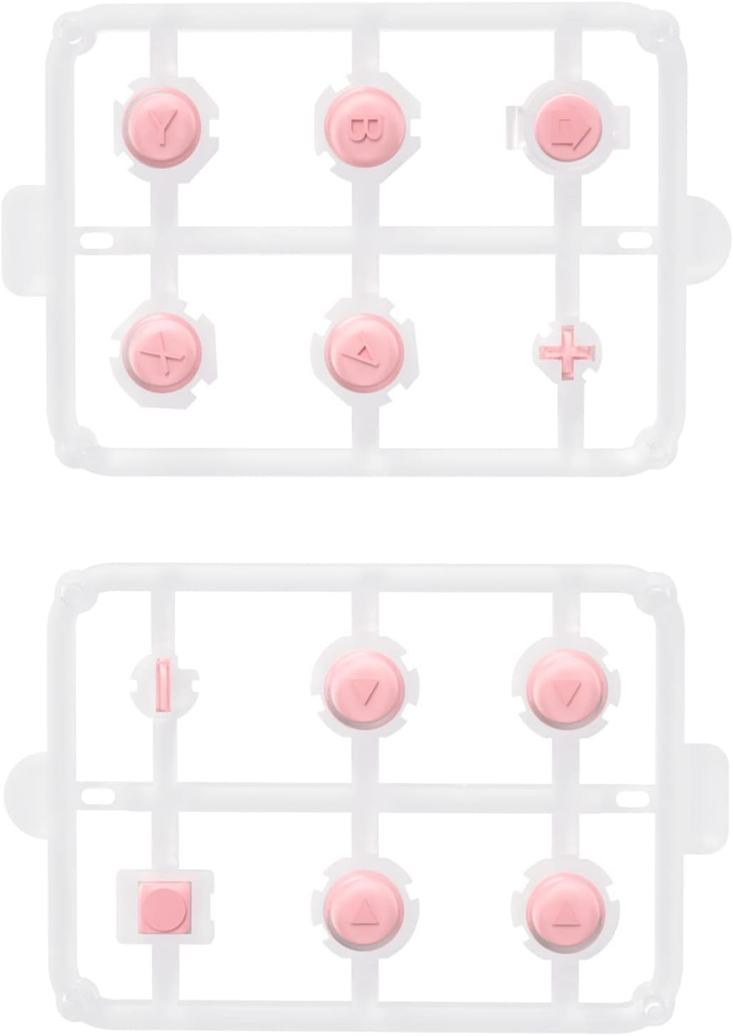 Extremerate Replacement Controller ABXY Direction Home Capture + - Jelly Buttons, Two-Tone Pale Red & Clear W/Symbols Action Face Keys for Nintendo Switch & Switch OLED Joy-Con - Joycon NOT Included - Blue Red image number 4